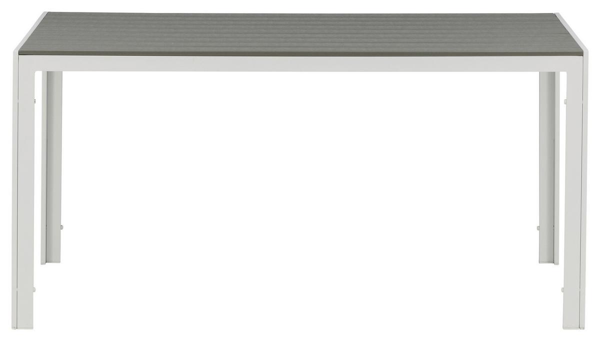 Gartentisch Break ca. 150x90 cm Grau/Weiß - Weiß/Grau, KONVENTIONELL, Holz/Metall (150/90/75cm) - Gardenson