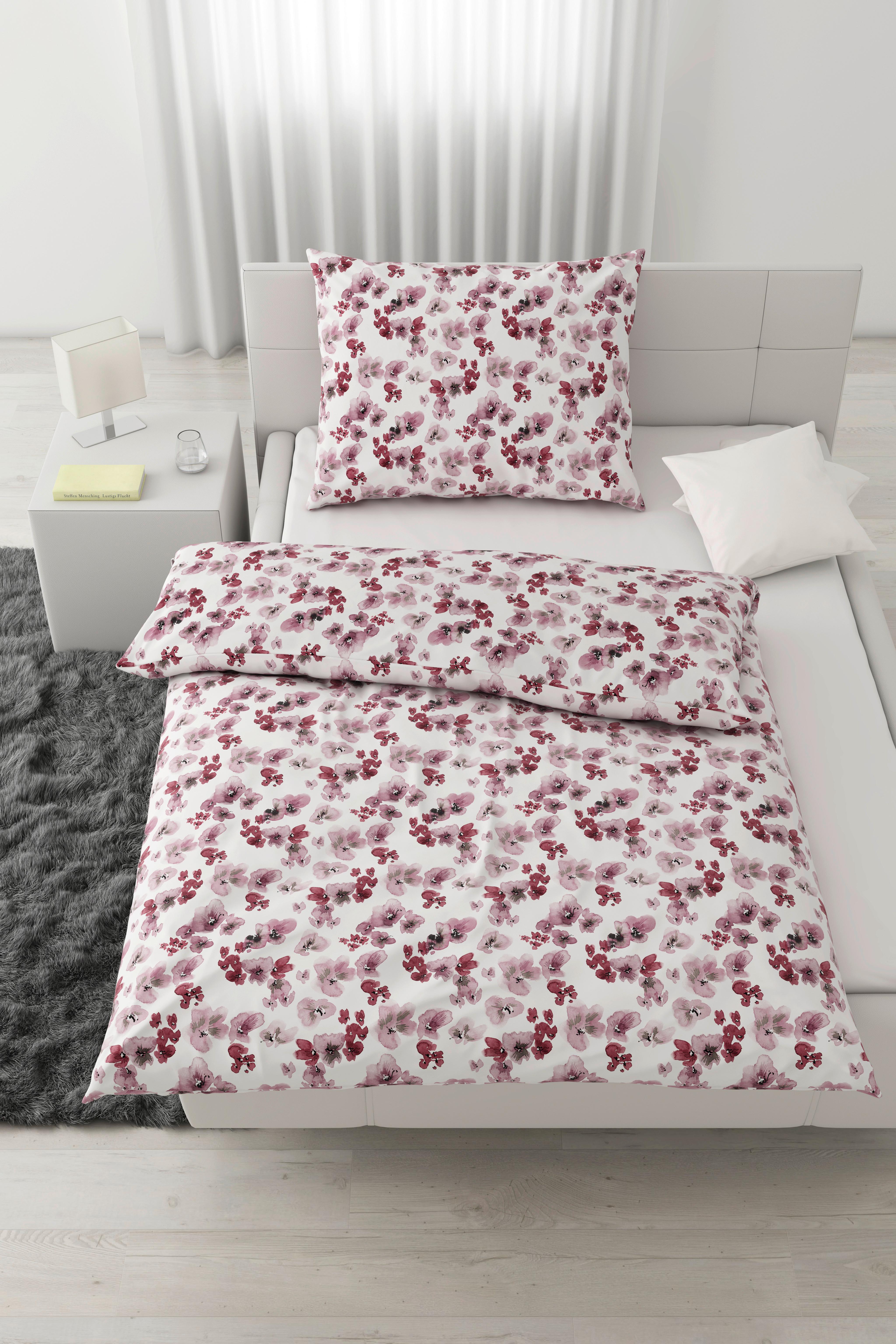 Bettwäsche Bio-Anna Design Weiß/Flieder ca. 140x200cm - Flieder/Mauve, Natur, Textil (140/200cm) - ecoTree