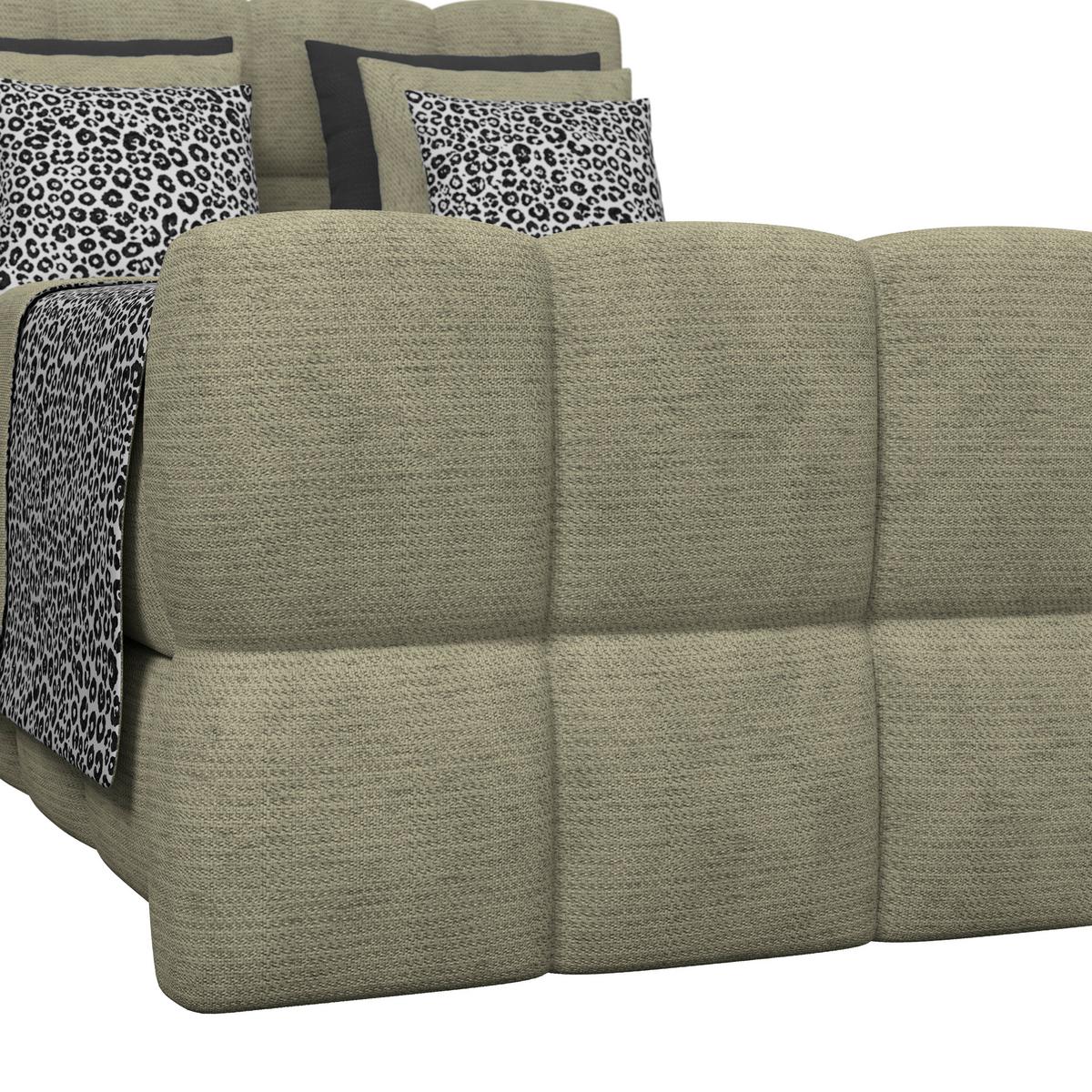 Postelja Boxspring Brisbane, Zelena, 140x220 - črna/zelena, Trend, kovina/umetna masa (140/220cm) - Premium Living