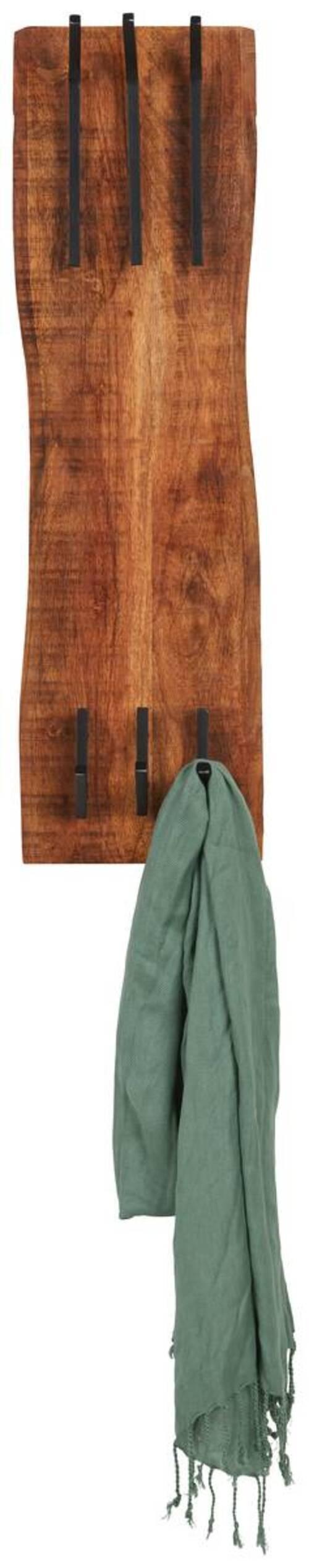 Garderobenpaneel aus Mangoholz - Lifestyle, Holz/Metall (20/69/10cm) - Mömax