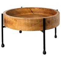 Dekoschale Gerwald aus Mangoholz - Schwarz/Naturfarben, Basics, Holz/Metall (28/11cm)