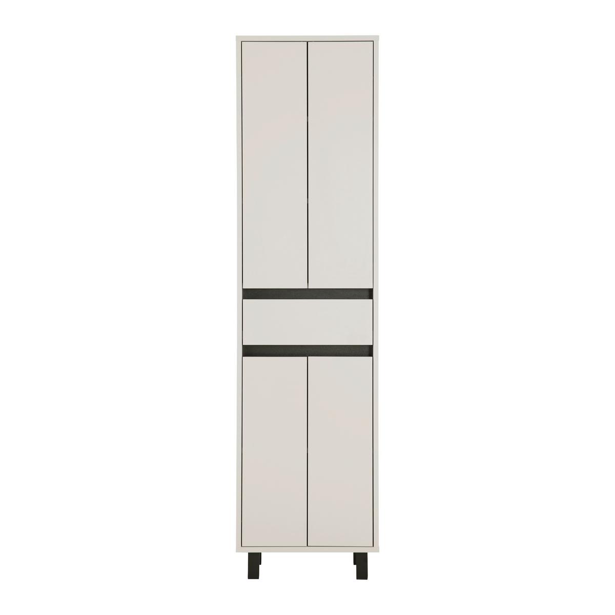 Hochschrank Sophia Kaschmir - Kaschmir/Schwarz, MODERN, Holzwerkstoff (50/190/33cm) - Mömax