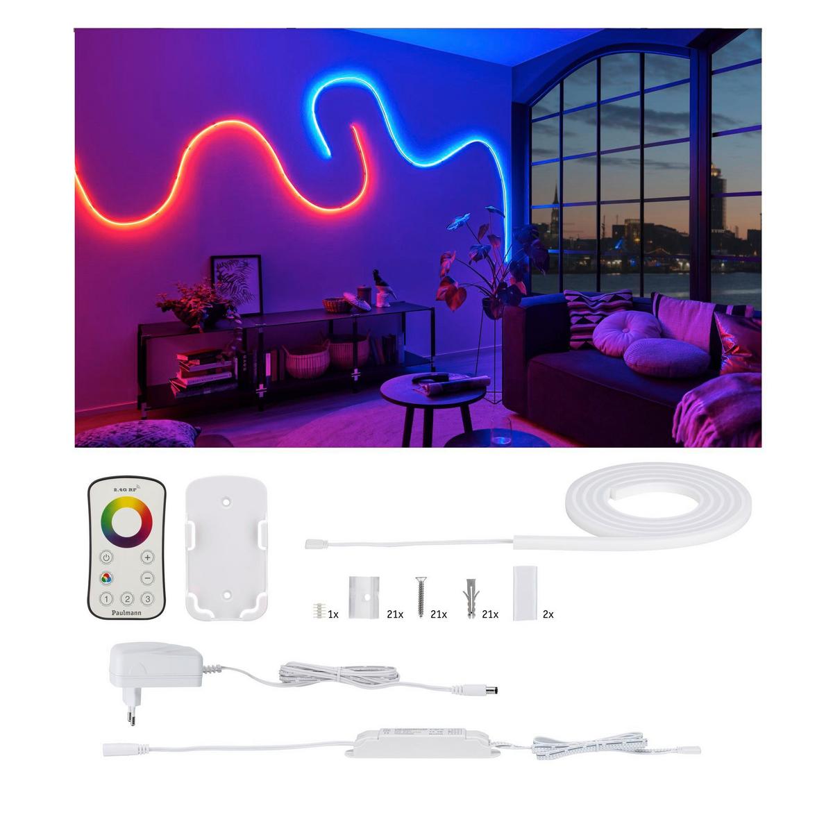 LED-Strip MaxLED Flow RGB Weiß max. 13,5 Watt - Weiß, Basics, Kunststoff (150cm) - Paulmann