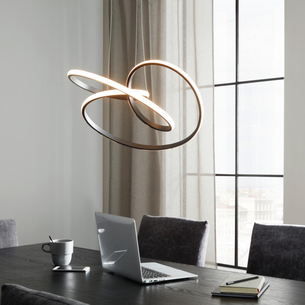 Lustră cu LED Mofer - negru, Modern, plastic/metal (50/120cm) - Premium Living