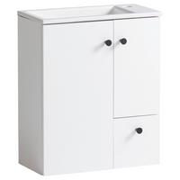 Waschtischkombi Balto Weiß - Weiß Hochglanz/Schwarz, MODERN, Keramik/Holzwerkstoff (50/60/25cm) - MID.YOU