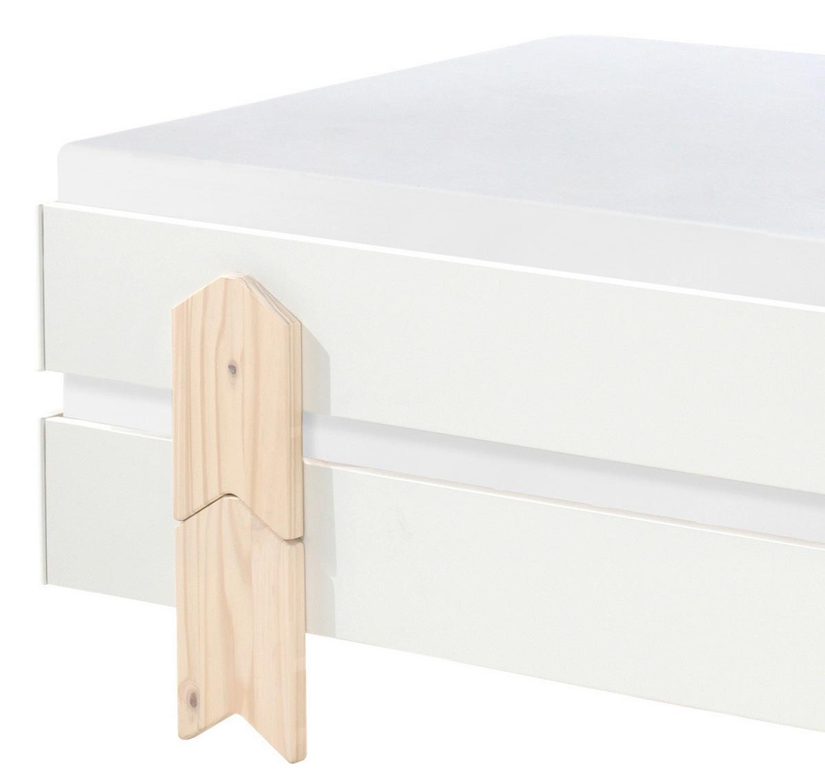 Stapelbett Modulo Weiß - Weiß/Kieferfarben, MODERN, Holz/Holzwerkstoff (90/200cm) - Vipack