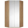 Eckkleiderschrank Weiß/Eichefarben - Eichefarben/Alufarben, ROMANTIK / LANDHAUS, Holzwerkstoff/Metall (120/236/120cm) - Premium Living Eckkleiderschrank Weiß/Eichefarben - Eichefarben/Alufarben, ROMANTIK / LANDHAUS, Holzwerkstoff/Metall (120/236/120cm) - Premium Living
