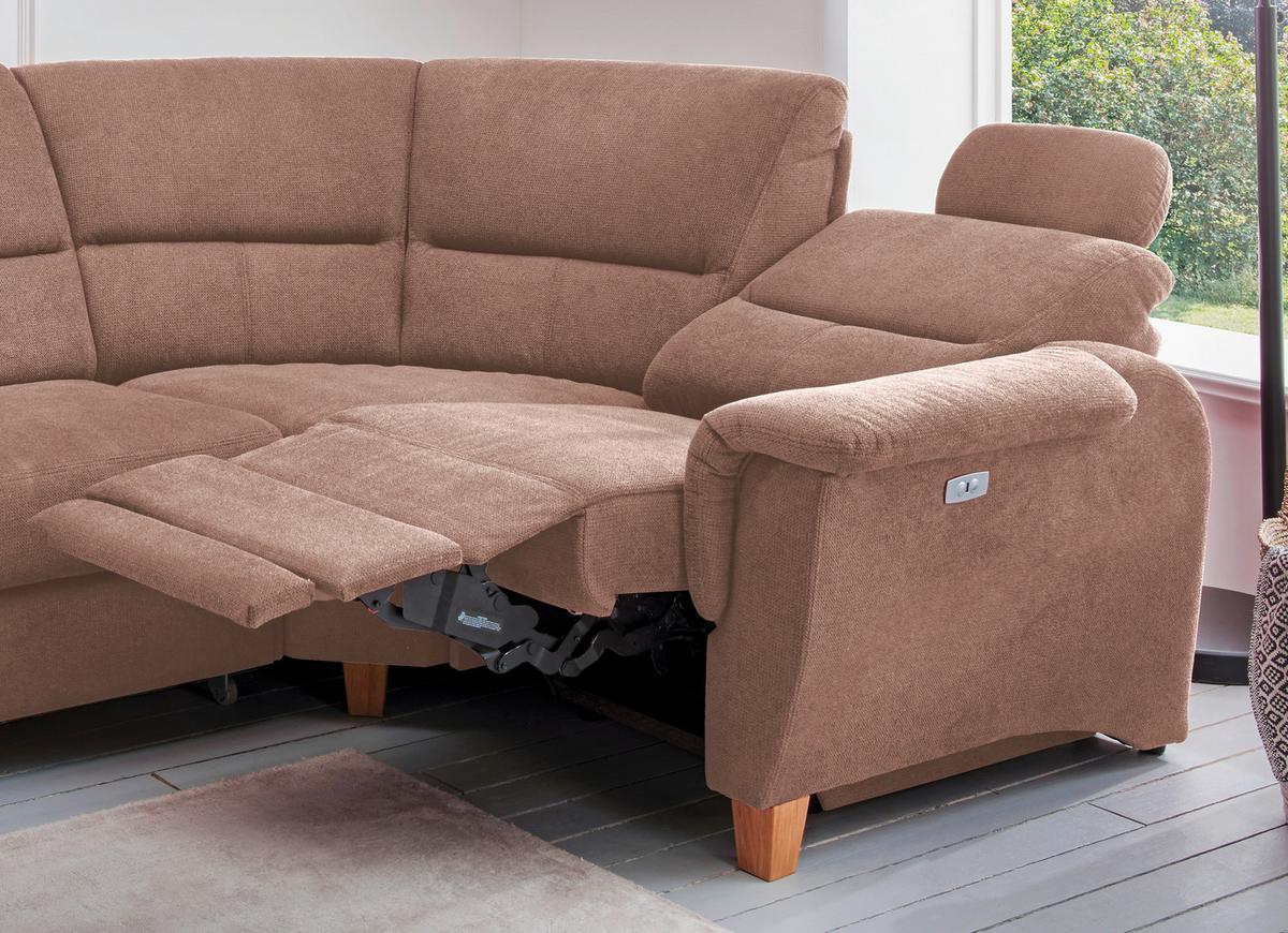 Ecksofa Parole Hellbraun Struktur - Hellbraun/Wildeiche, KONVENTIONELL, Holz/Textil (238/241cm) - Livetastic