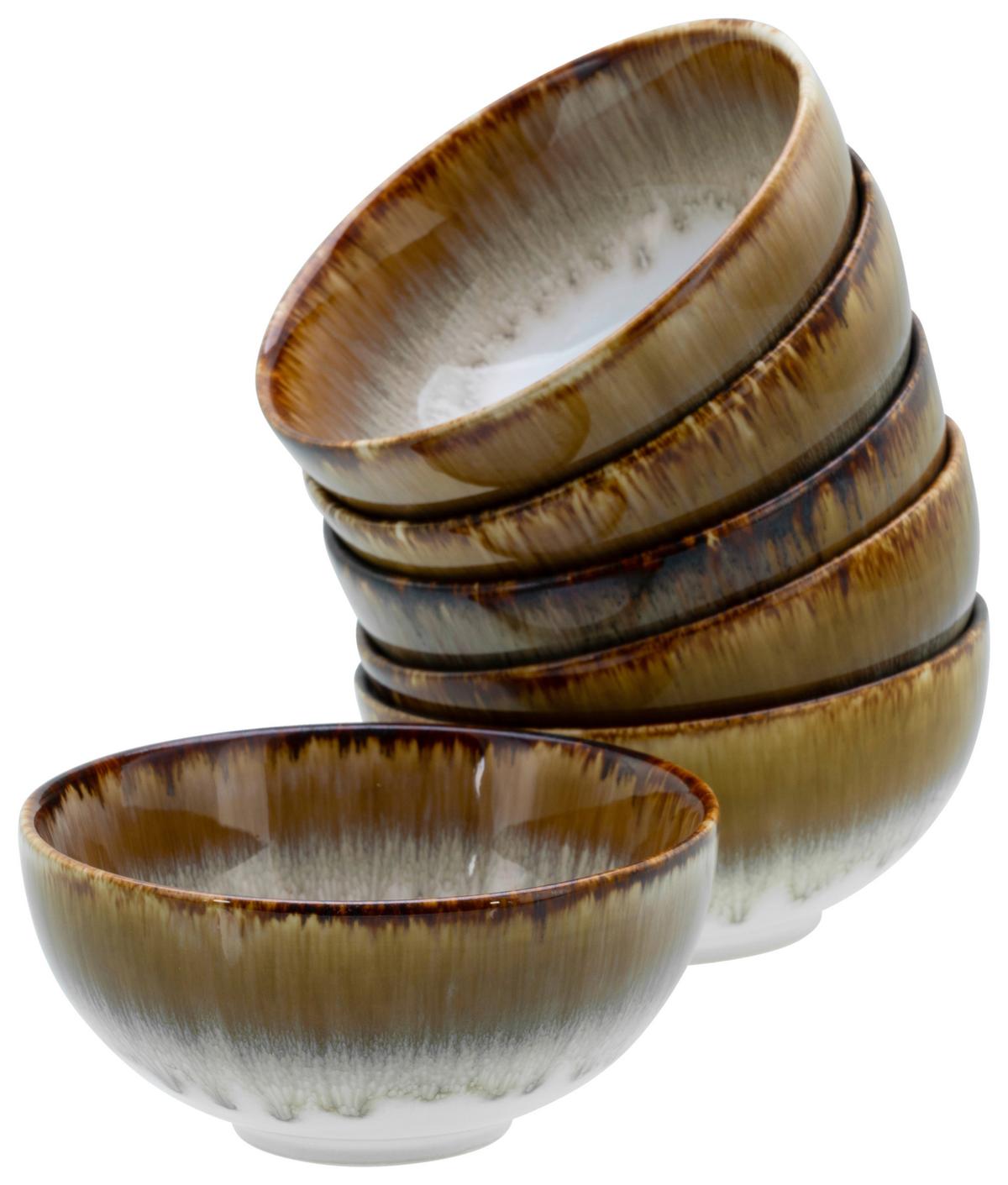 Set Skodelic Za Omake Cascade Brown, 6-Delni - bela/barve brona, Design, keramika (11,5cm) - Creatable