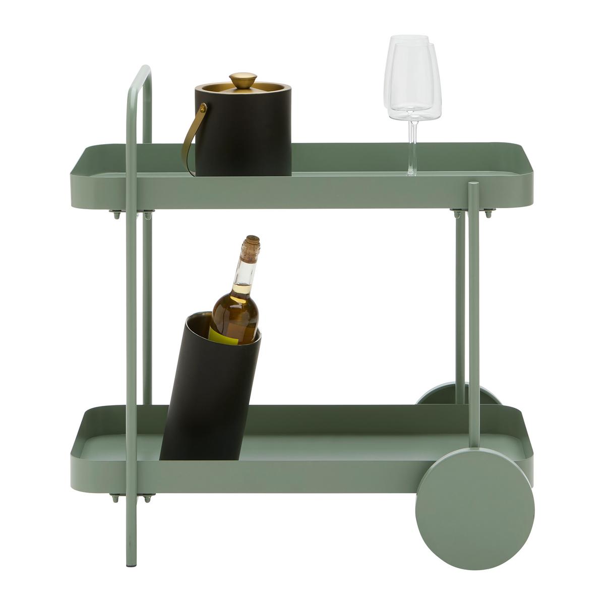 Kolica Za Serviranje Desino - zelena, Moderno, metal (70/70/43cm) - Modern Living