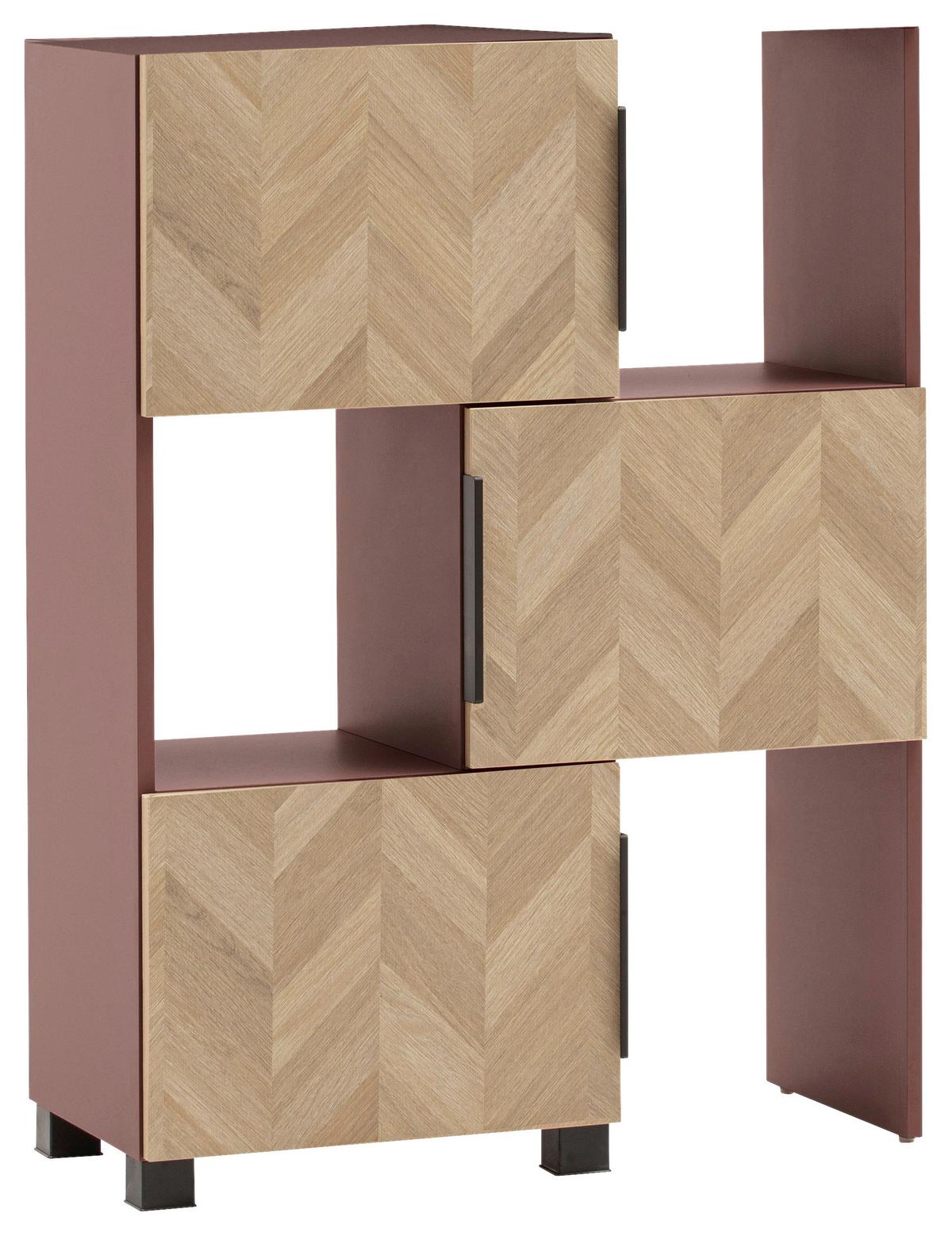 Regal Piazza Rosa/Eichefarben - Eichefarben/Schwarz, MODERN, Holzwerkstoff/Kunststoff (32,60/59,7/39,10cm) - Mömax