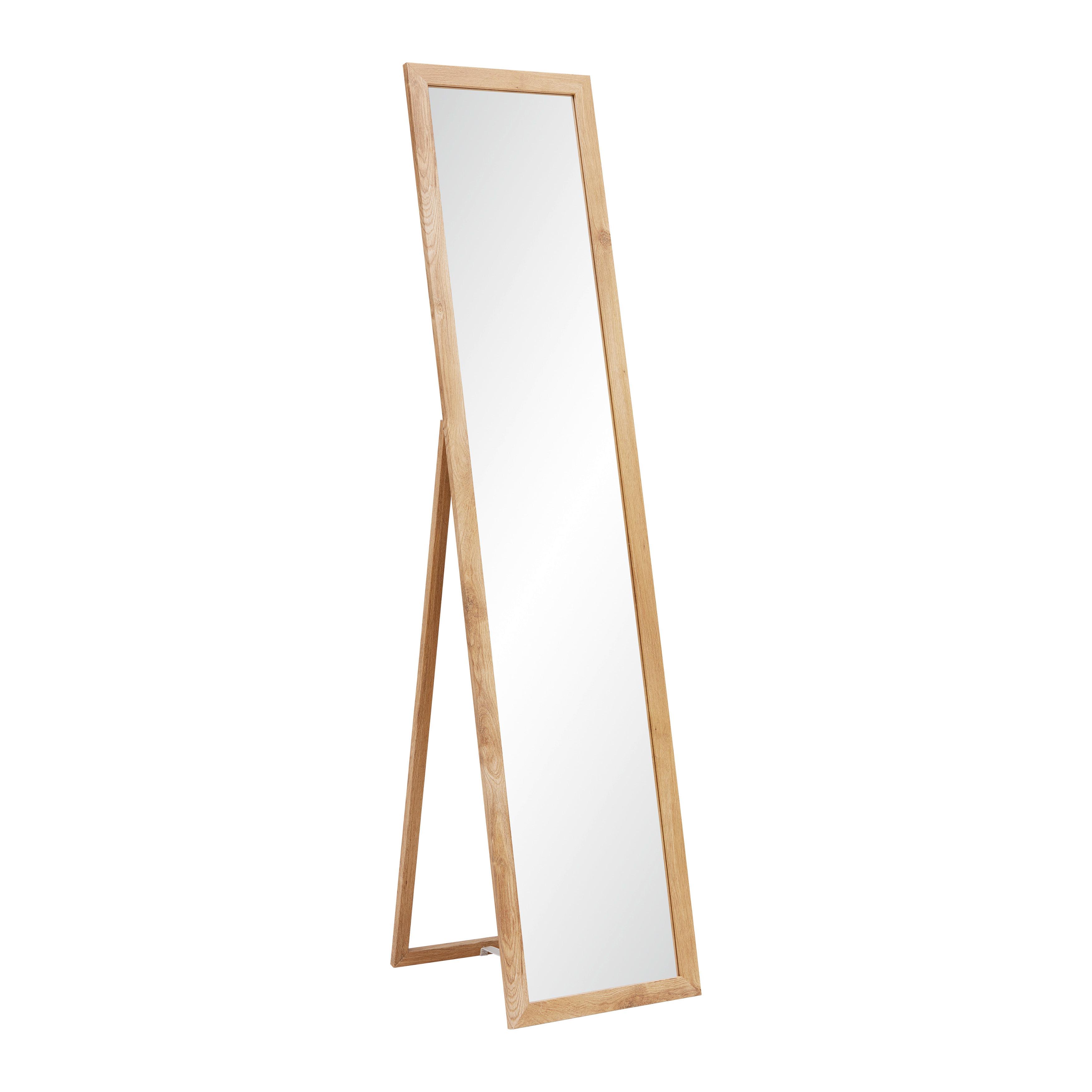 Standspiegel Rio Eiche in Eichefarben - Eichefarben, MODERN, Glas/Holzwerkstoff (36/156/44cm) - Mömax