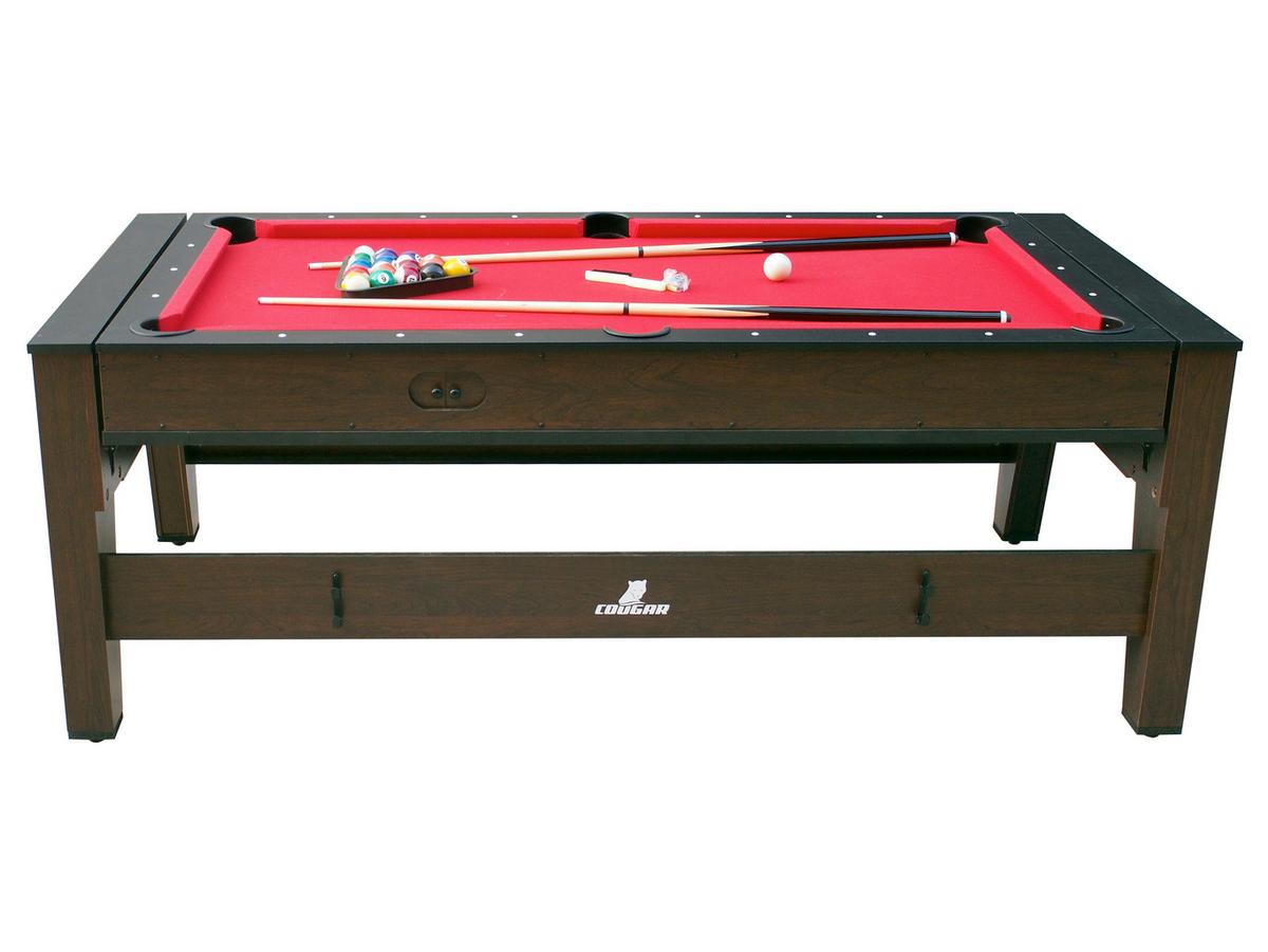 Multispieltisch Reverso inkl. Zubehör - Rot/Braun, KONVENTIONELL, Holz/Kunststoff (107/81/217cm) - Ambia Garden