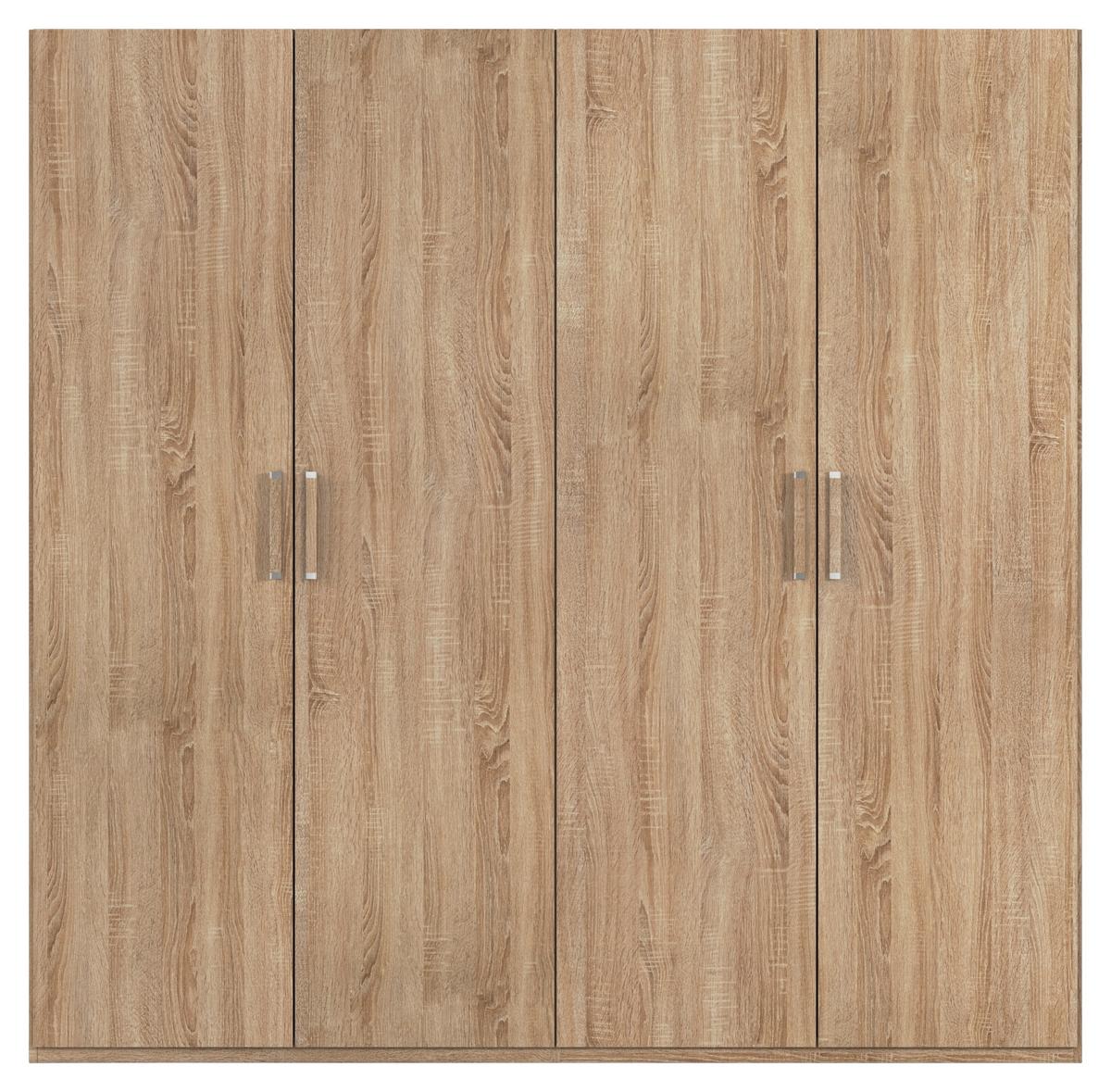 Omara S Klasičnimi Vrati Evelyn, Barva Hrasta - srebrne barve/hrast sonoma, Design, umetna masa/leseni material (201/197/60cm) - Novel