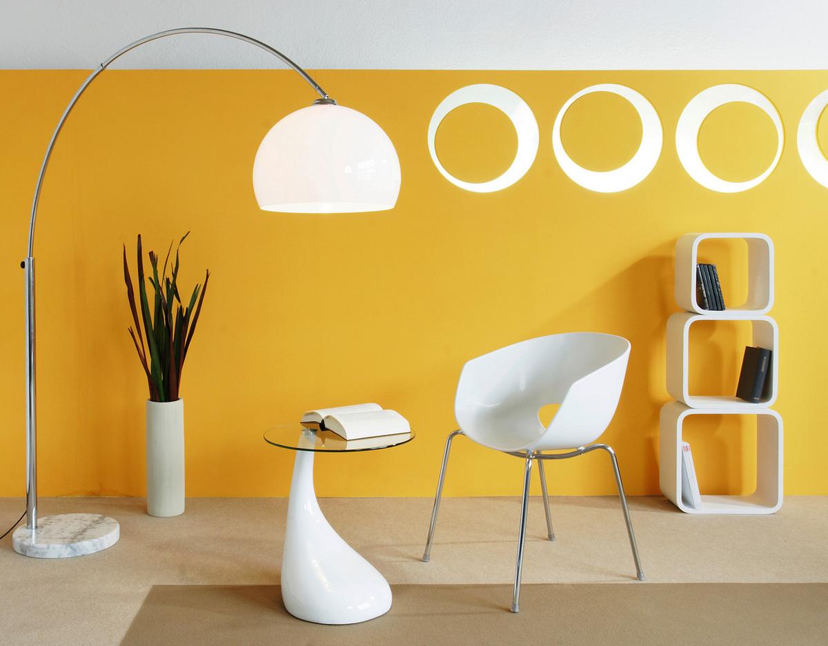 Svetilka V Obliki Loka Bogen - srebrne barve/bela, Design, kamen/kovina (155/208/40cm) - P & B