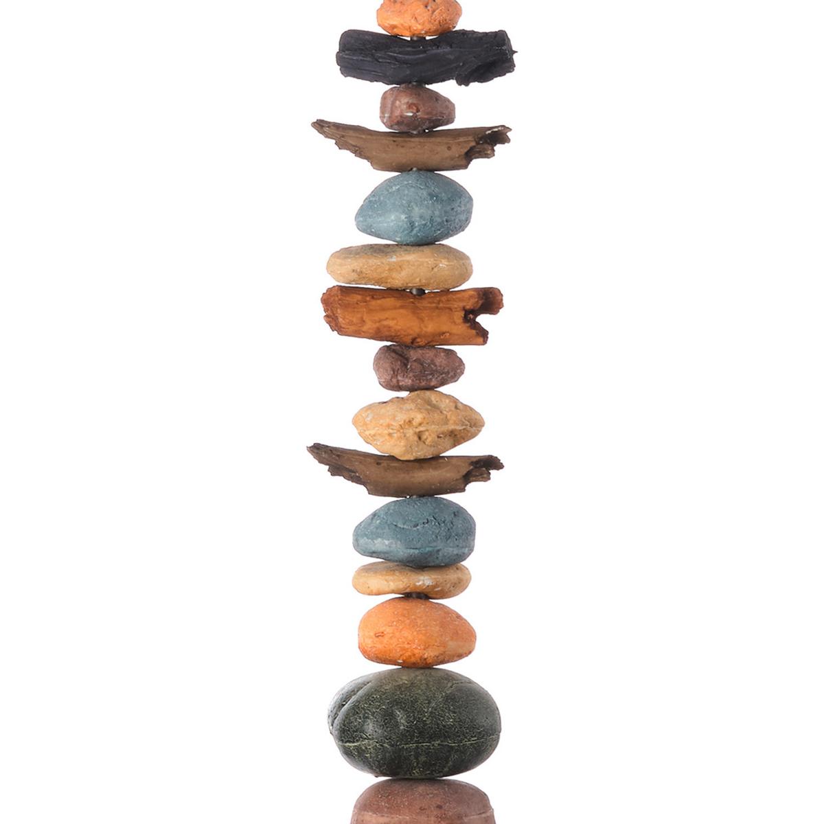 Stehleuchte Vera Schwarz/Blaugrau max. 22 Watt - Blaugrau/Schwarz, Natur, Stein/Textil (45/164cm)