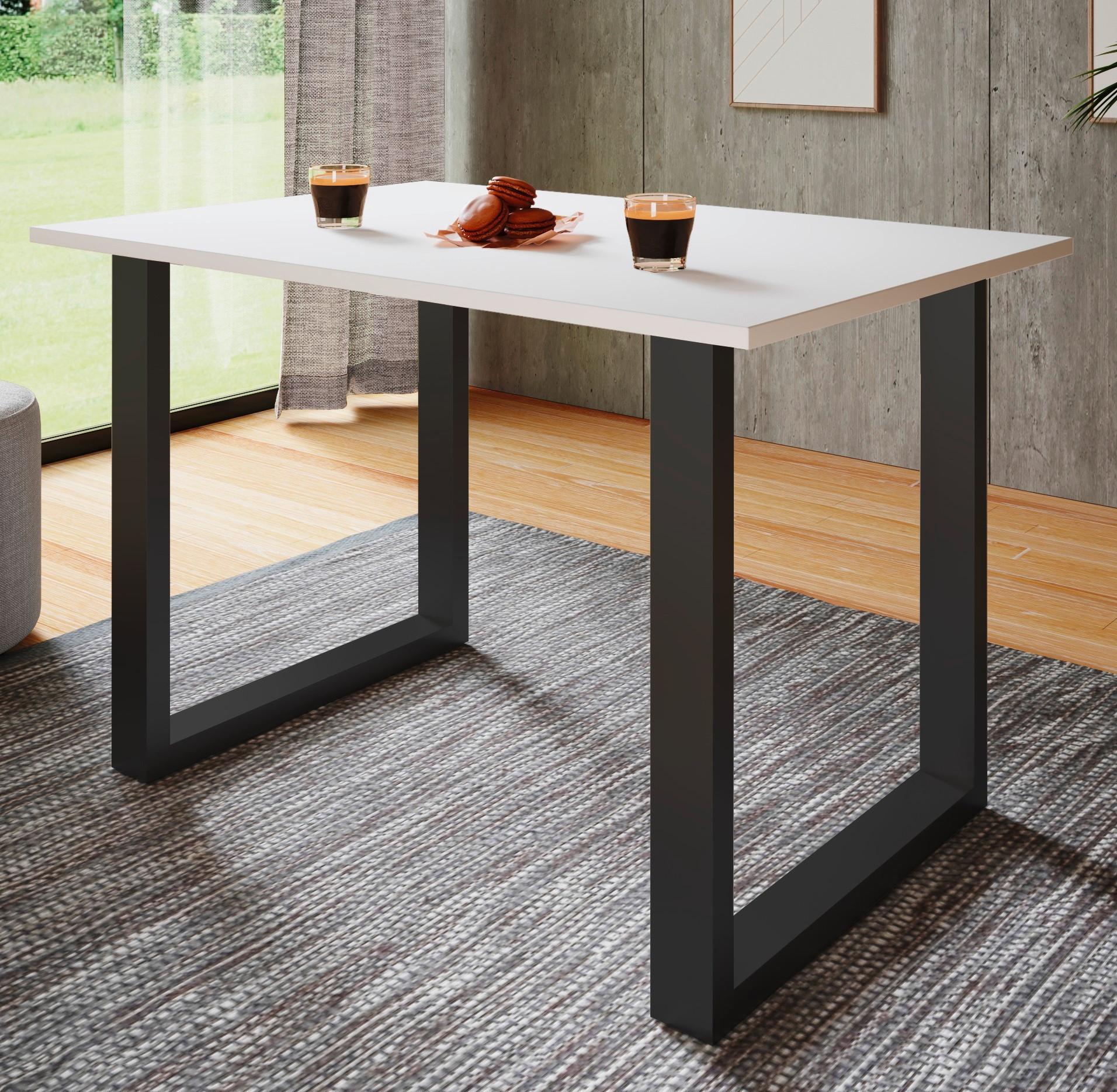 SCHREIBTISCH LONA - Weiss/Silberfarben, Design, Holzwerkstoff/Metall (160/76/80cm) - MID.YOU