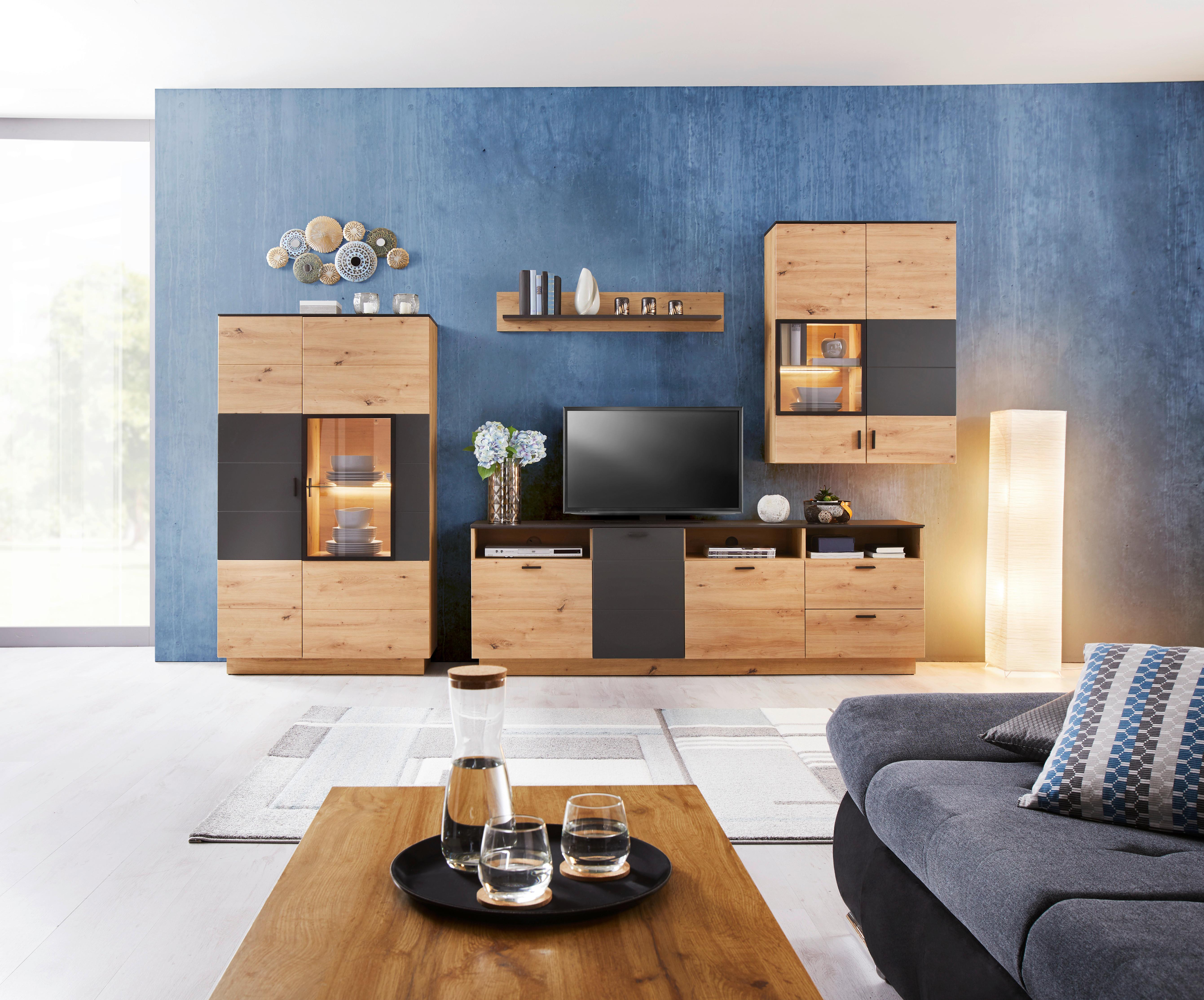 Tv Komoda Tonale - siva/hrast Artisan, Moderno, drvni materijal/plastika (200/68,6/40cm) - Modern Living