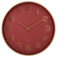 ZEGAR ŚCIENNY KA5973RD - czerwony/kolor złoty, Basics, metal (40/40/4,2cm) - Karlsson