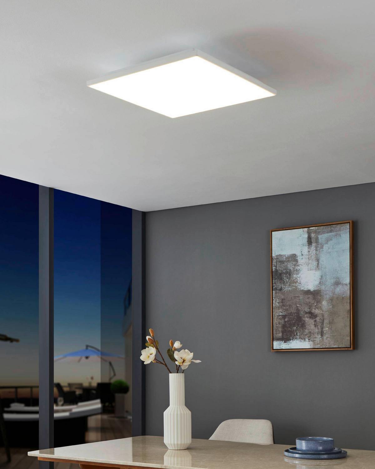 Led-paneel 900704* Turcona-B - Weiss, Konventionell, Kunststoff/Metall (43,7/43,7/7cm) - Eglo