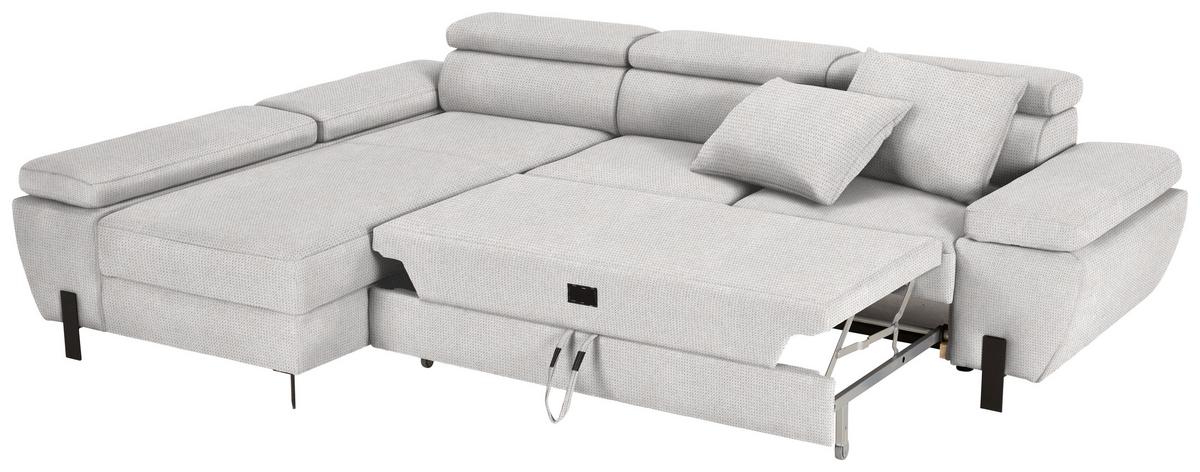 Kutna Garnitura Molina Mini - srebrne boje/crna, Moderno, tekstil/metal (189/277cm) - Mömax