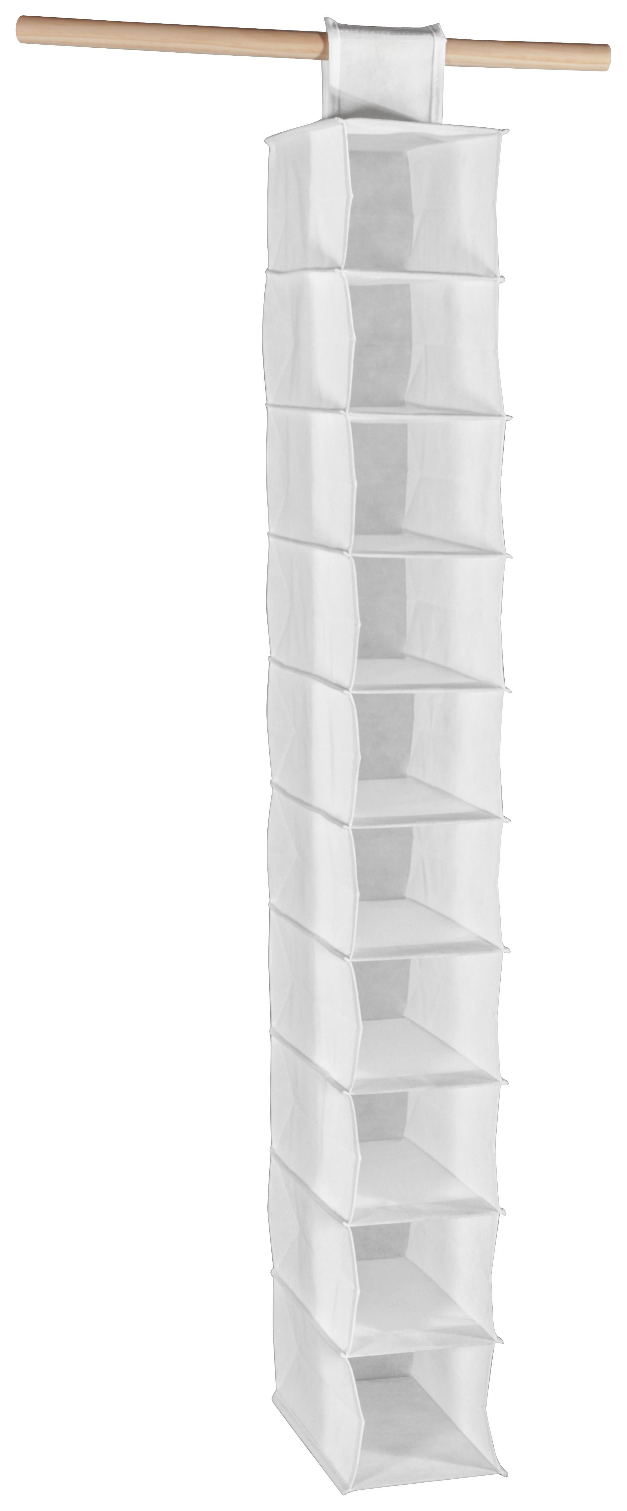 Viseči Shranjevalnik Cliff 1, Bela, 10 Predelkov - bela, Moderno, tekstil (15,5cm) - Modern Living