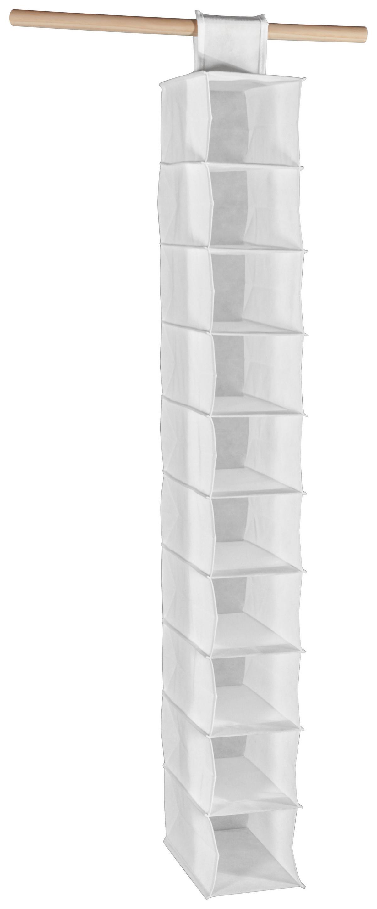 Viseči Shranjevalnik Cliff 1, Bela, 10 Predelkov - bela, Moderno, tekstil (15,5cm) - Modern Living