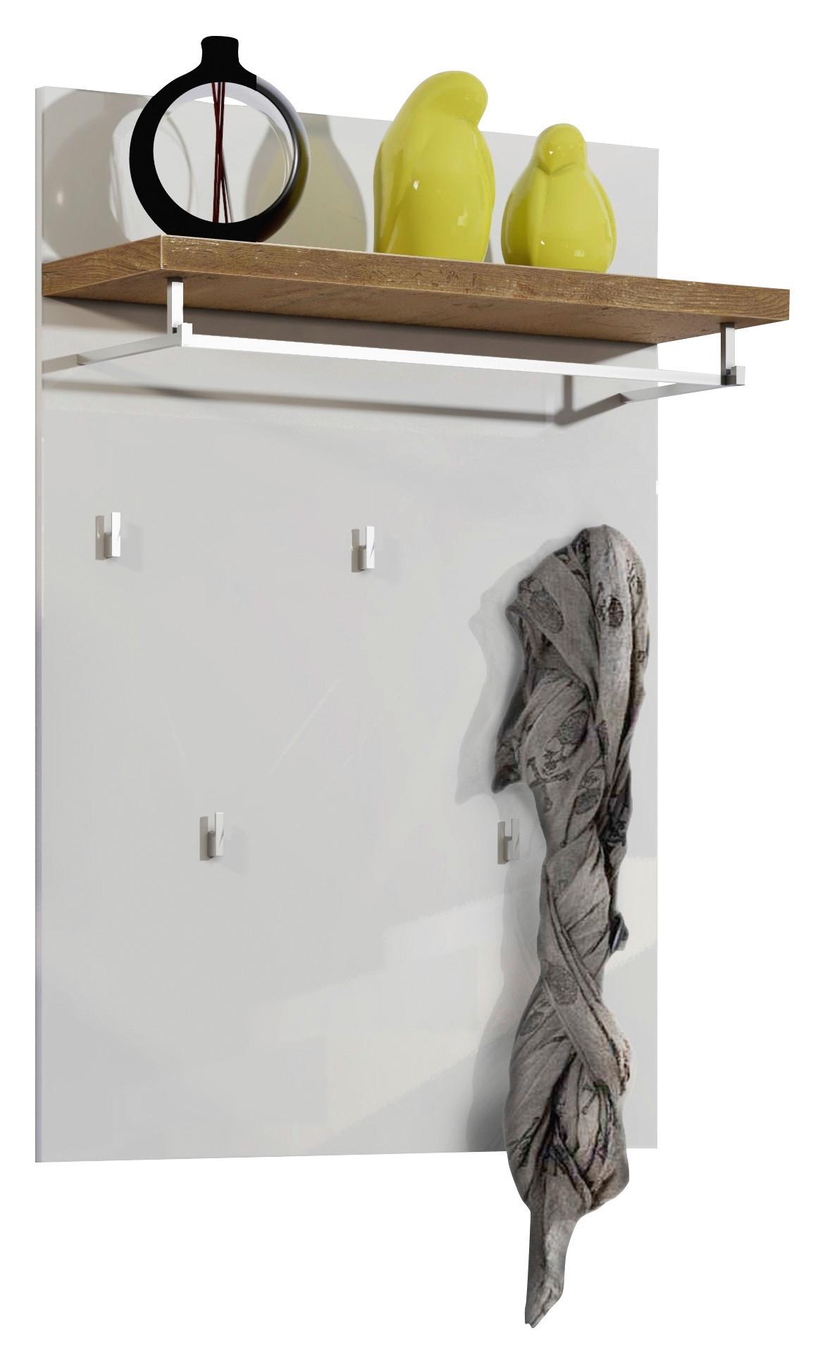 PANEL DO PRZEDPOKOJU IDEA - kolor dębowy/biały, Design, materiał drewnopochodny (80/115/27,6cm) - Xora