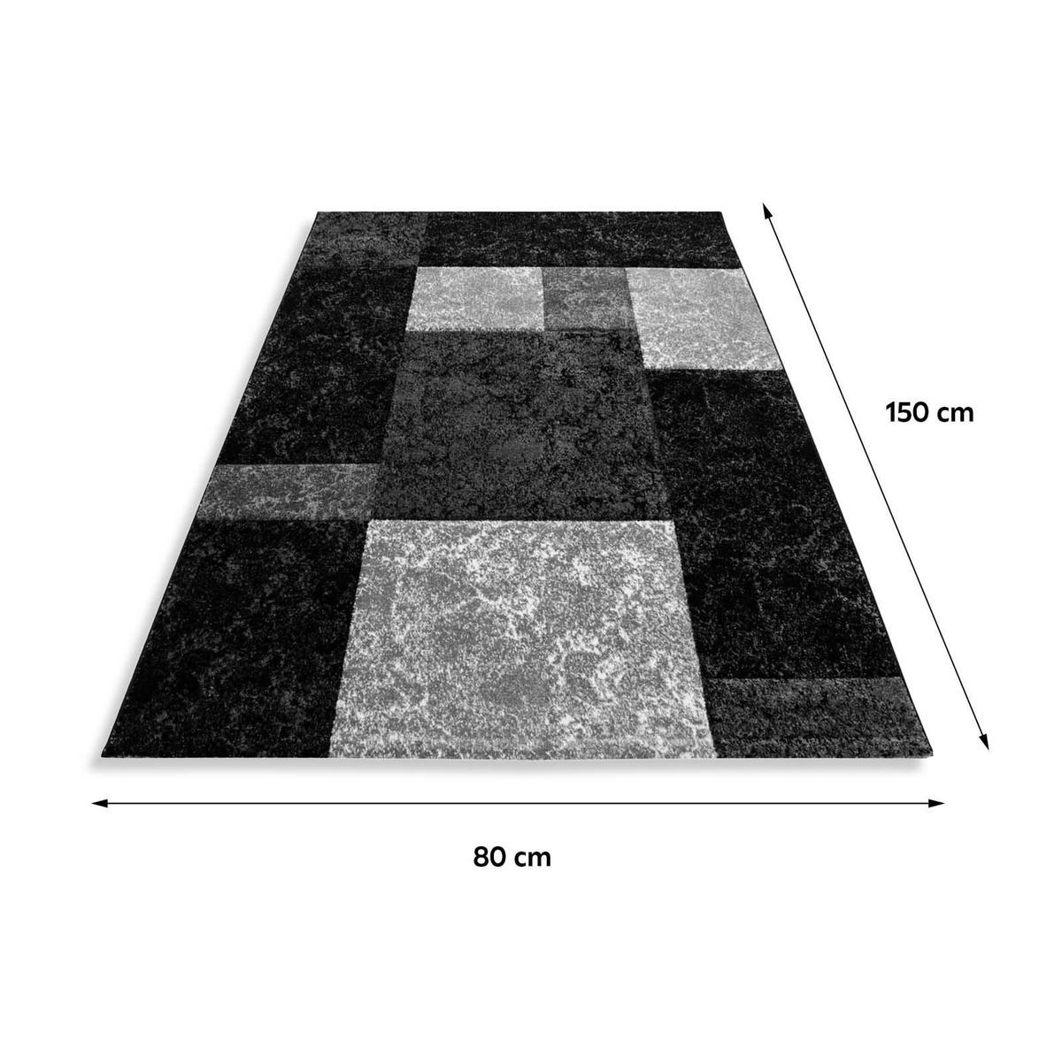 Webteppich Hawaii Schwarz ca. 80x150cm - Schwarz, KONVENTIONELL, Textil (80/150cm)