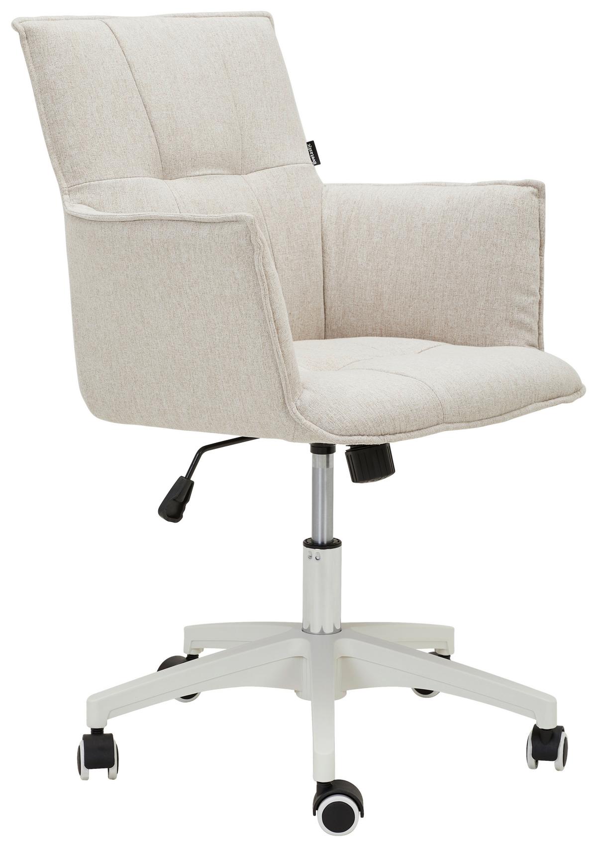 KRZESŁO OBROTOWE EDWIN - beżowy/ciemnoszary, Modern, tworzywo sztuczne/tkanina (60/79-89/63cm) - Livetastic