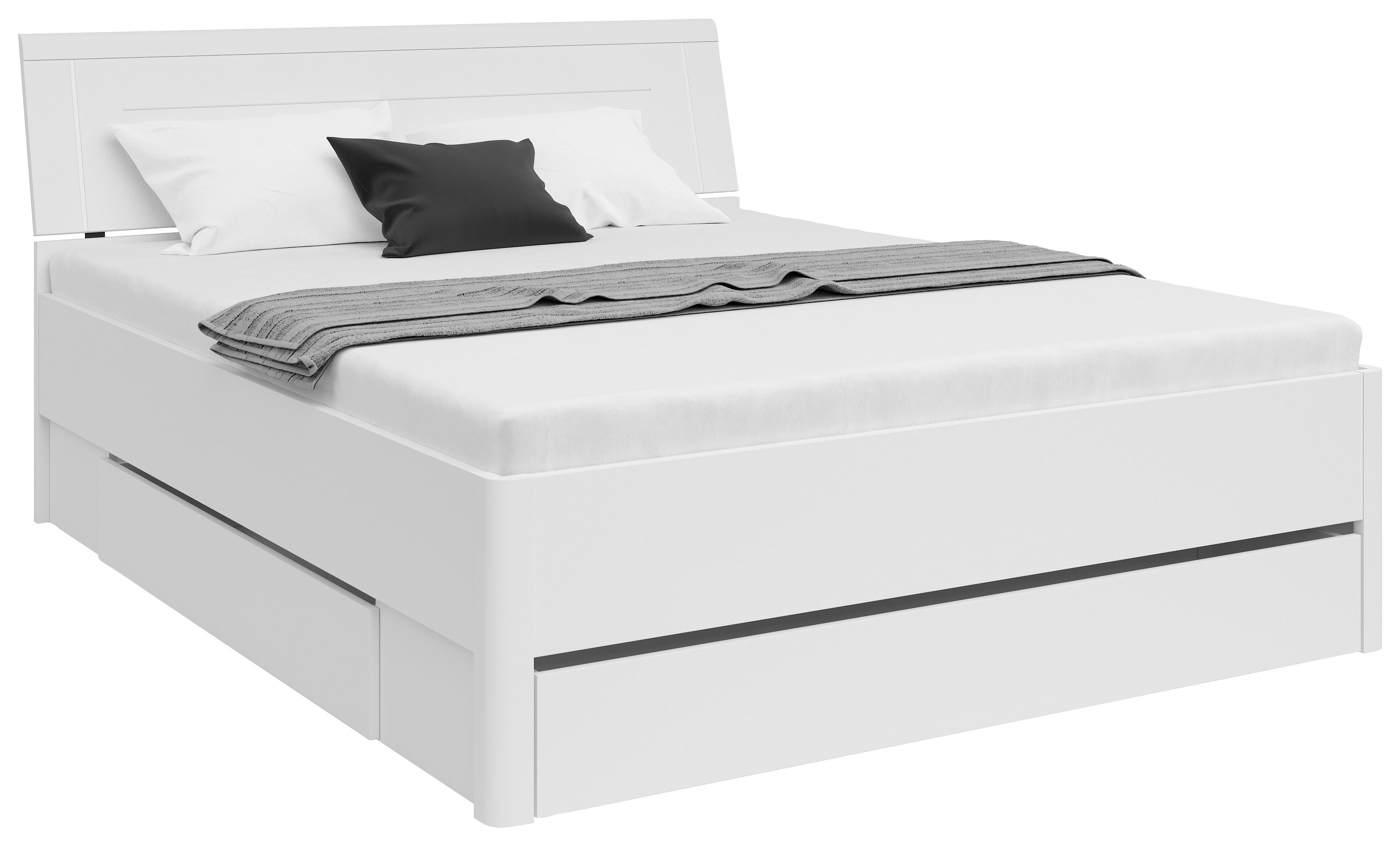 Pat Saturn - alb, Konventionell, material pe bază de lemn (160/200cm) - Modern Living