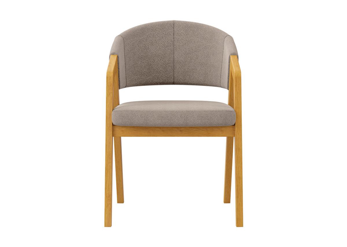 KRZESŁO Z PODŁOKIETNIKAMI MOLINO - jasnoszary, Konventionell, tkanina/drewno (59/81/60cm) - Carryhome