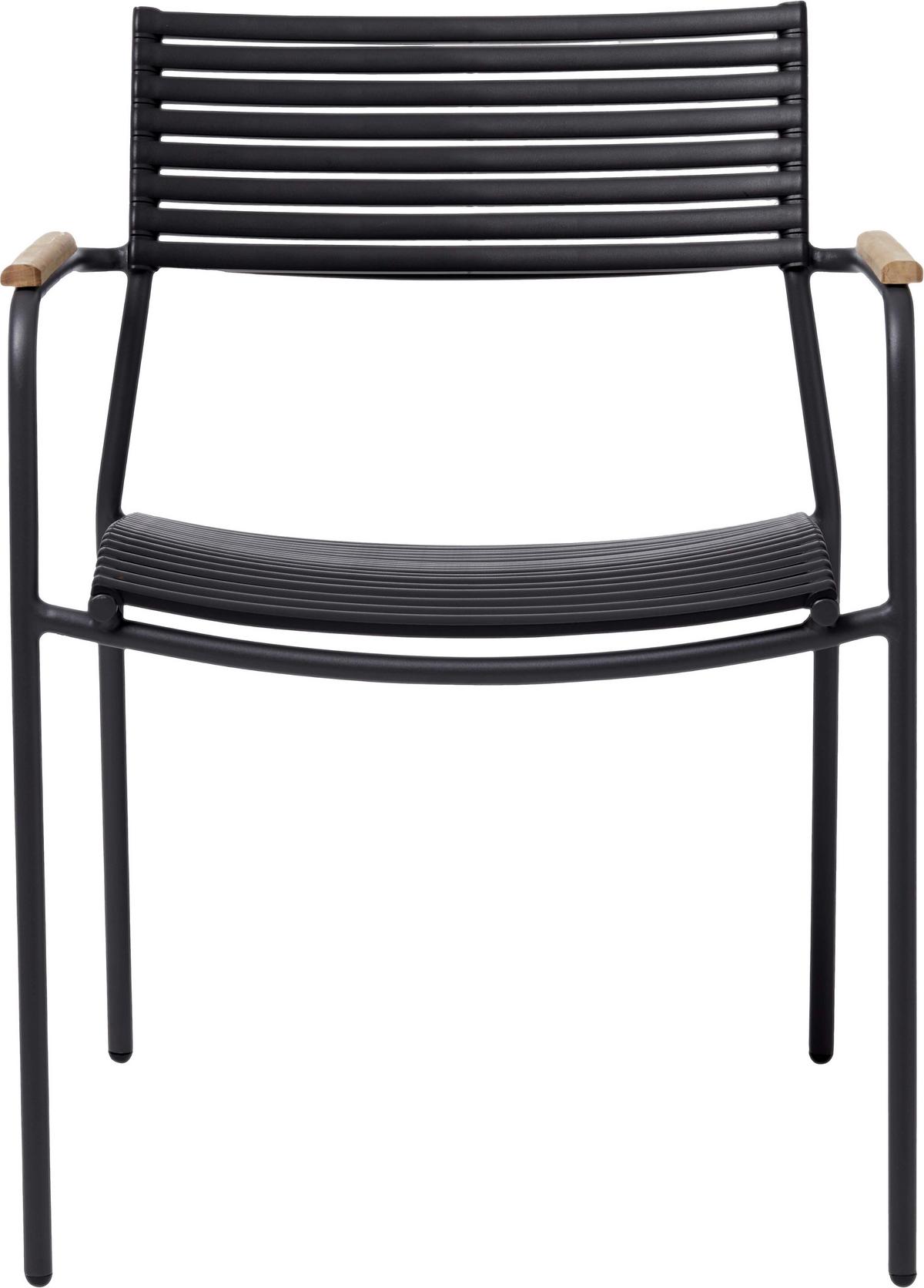 Stapelstuhl Mood Air Anthrazit/Teakholz - Anthrazit/Teakfarben, KONVENTIONELL, Holz/Kunststoff (60/78/56cm) - Gardenson