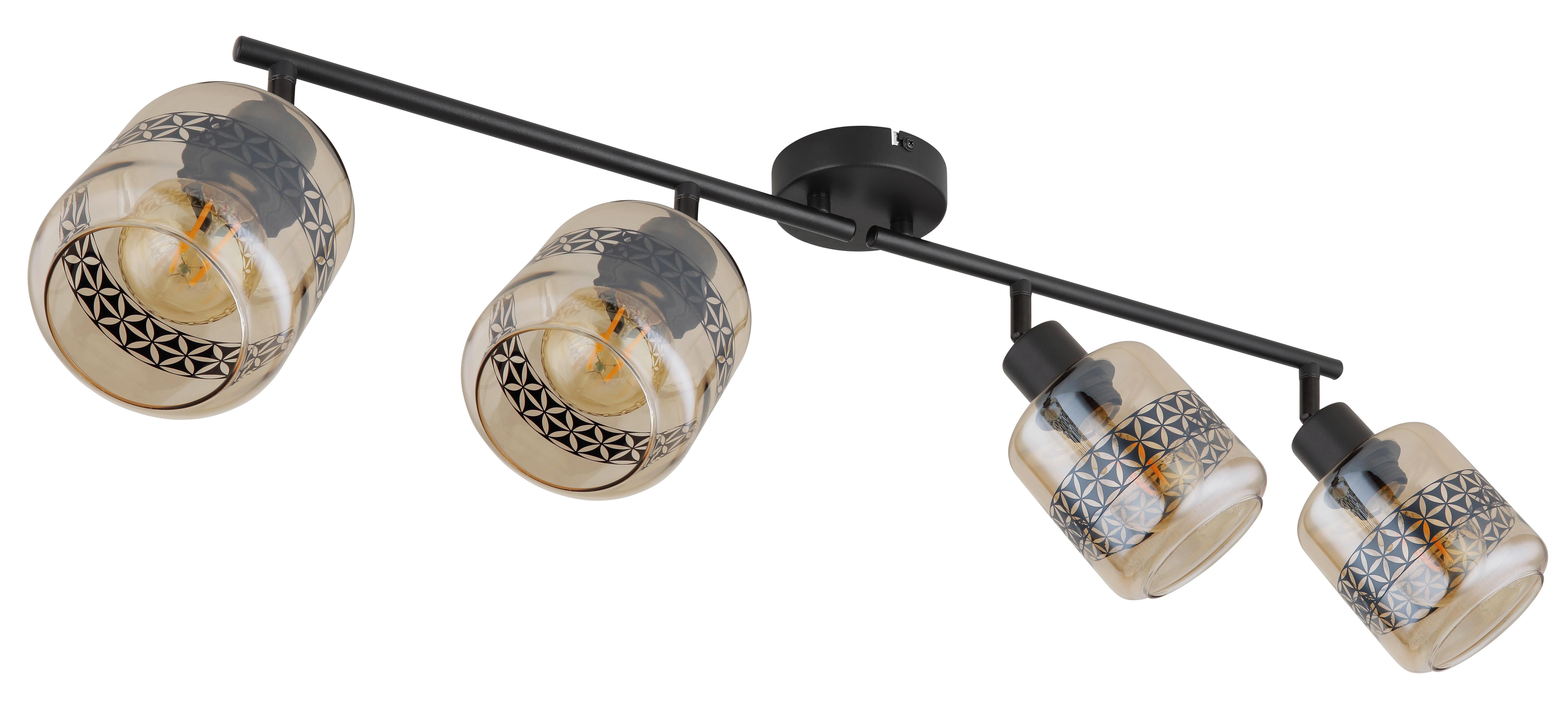 Strahler Lazarus in Schwarz max. 15 Watt - Schwarz, Design, Glas/Metall (70,5/11/25cm) - Globo