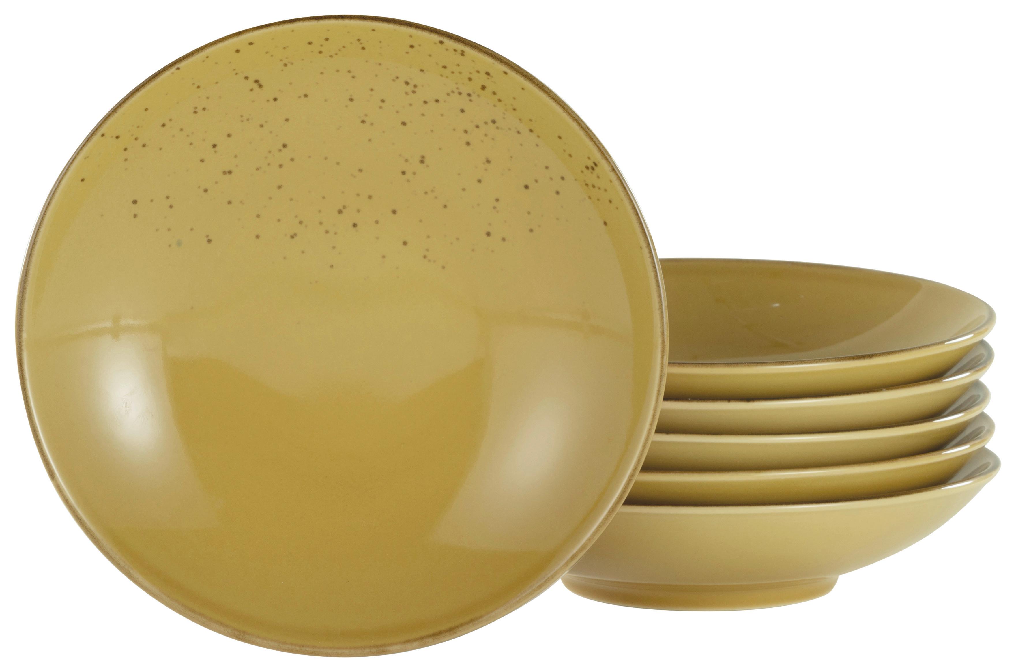 Set Globokih Krožnikov Curry, 6-Delni - barve karija, Trend, keramika (22cm) - Creatable