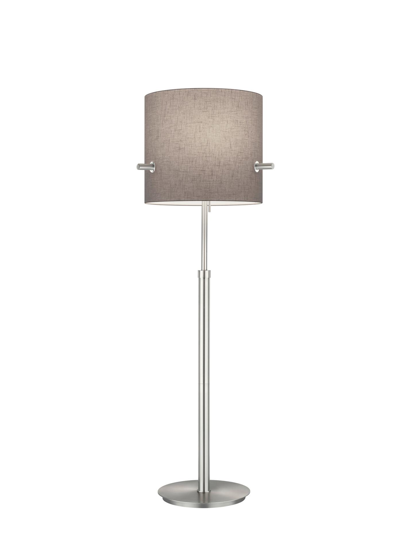 Stehleuchte Camden Grau/Nickel max. 60 Watt - Grau/Nickelfarben, Basics, Textil/Metall (65,0/187,0cm) - Trio Leuchten