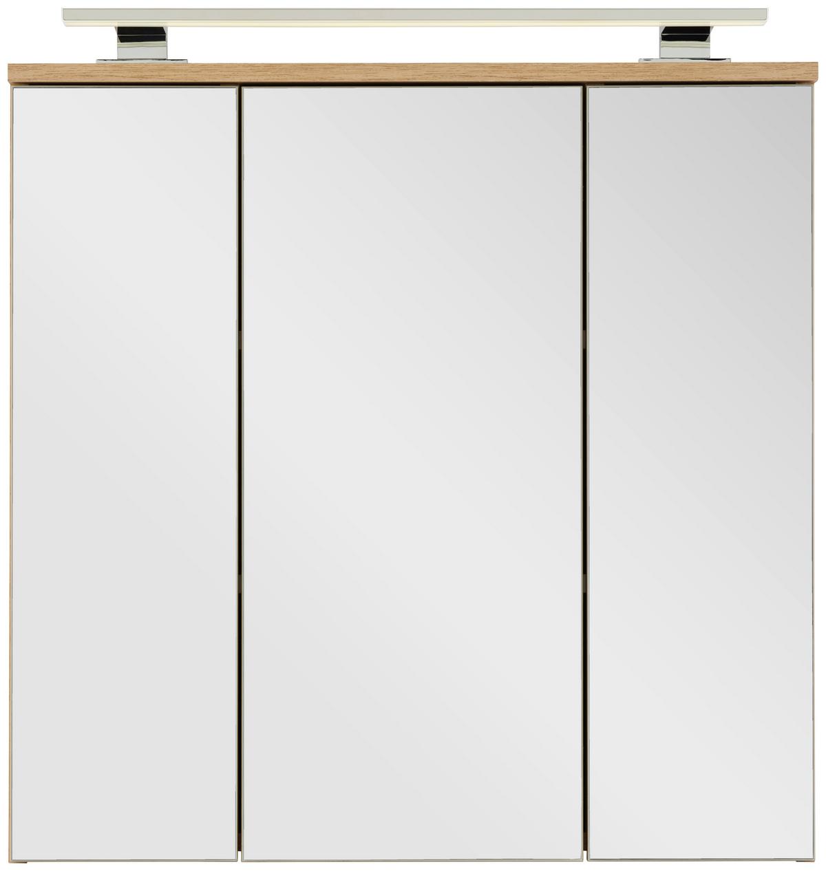 Dulap cu oglindă Giga - stejar Artisan, Modern, sticlă/material pe bază de lemn (70/70/19cm)