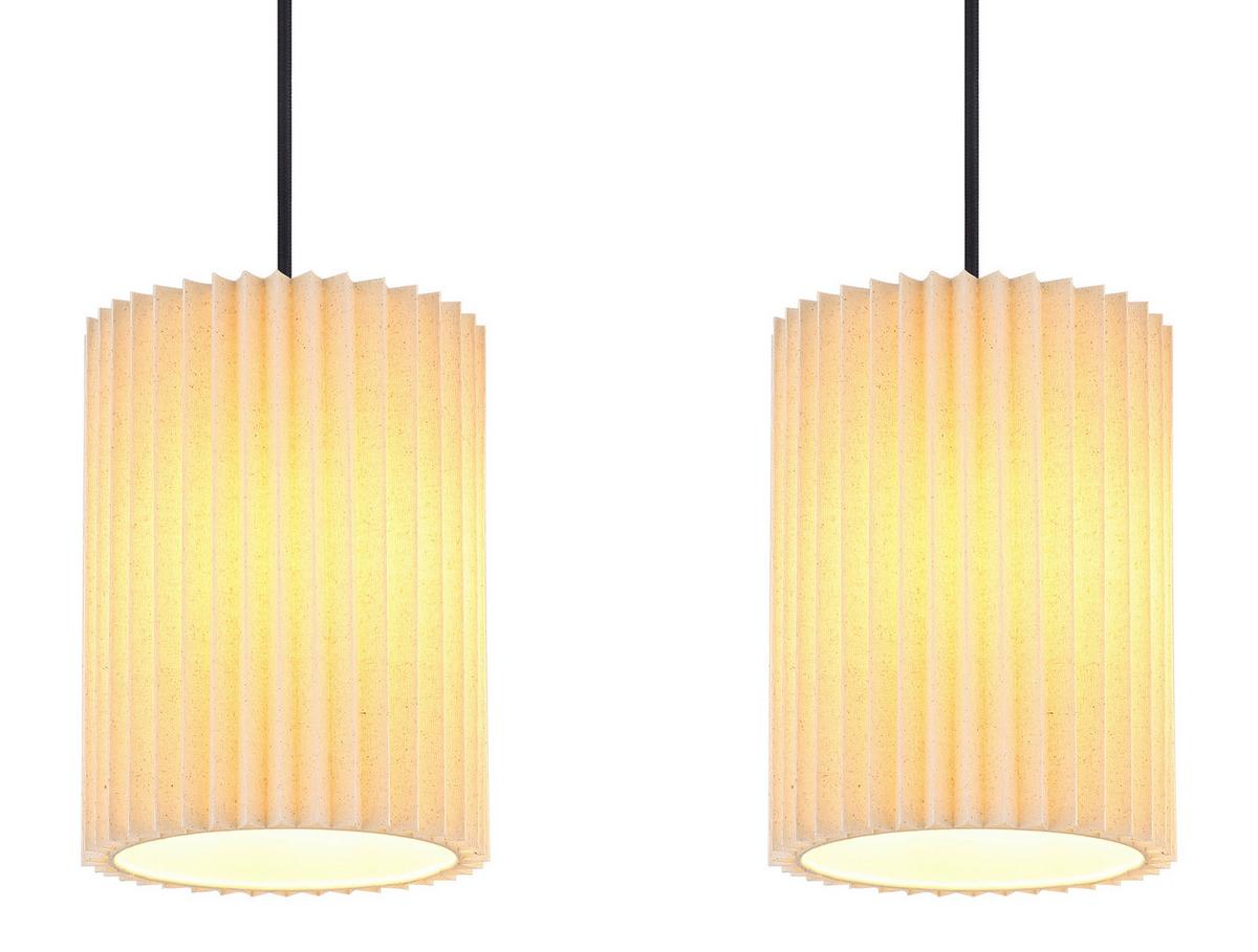 HÄNGELEUCHTE 15757-3H PAGE - Schwarz/Naturfarben, Basics, Textil/Metall (85/20/120cm) - Globo