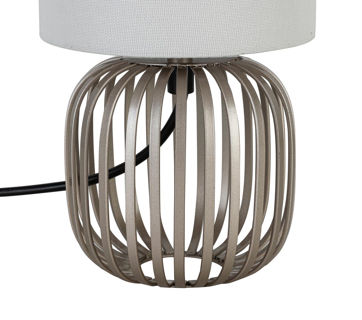 Tischleuchte Driti Weiß Max. 25 Watt - bijela/boje šampanjca, Moderno, metal/tekstil (13/13/25cm) - Mömax