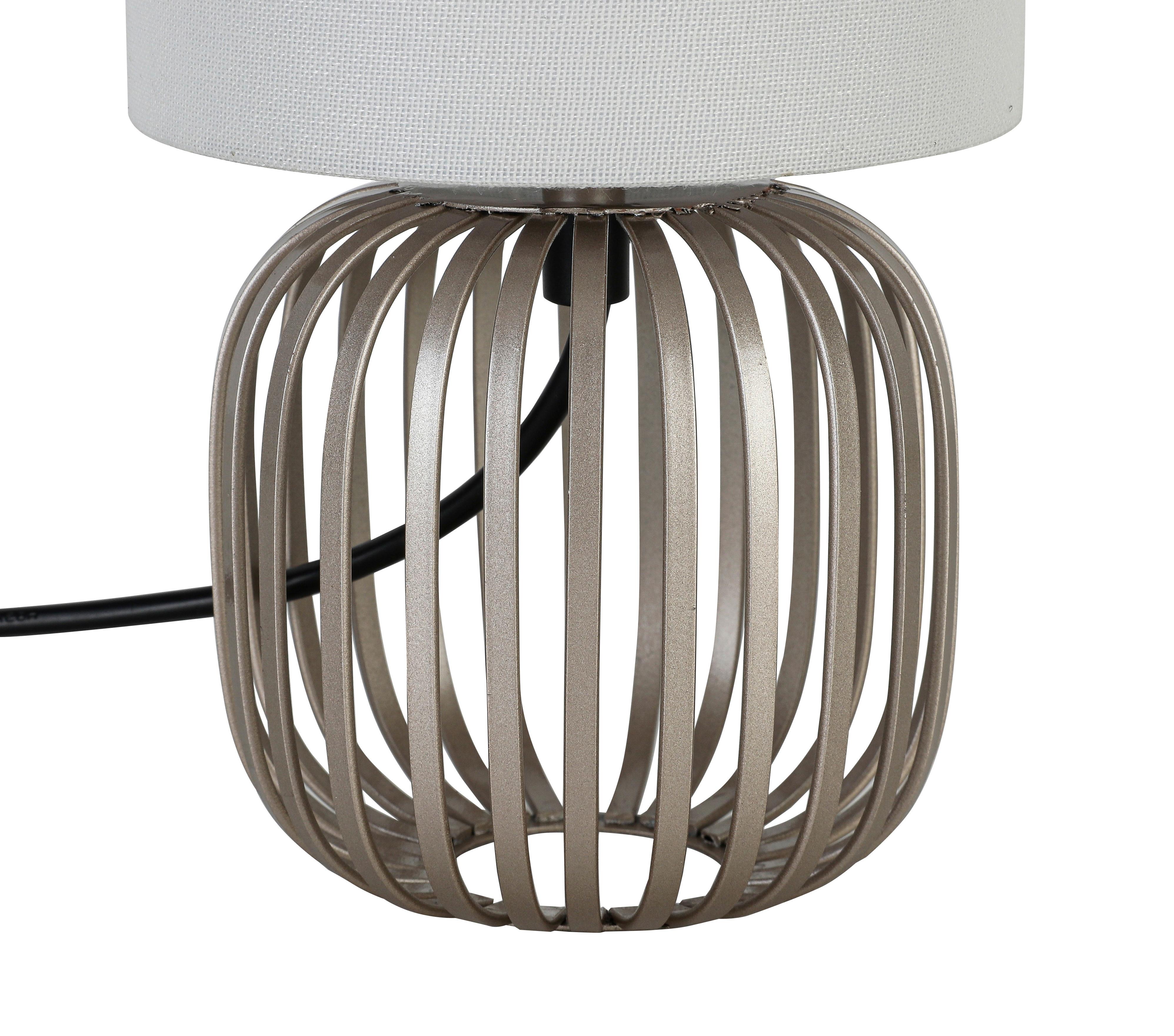 BORDSLAMPA DRITI - vit/champagne, Modern, metall/textil (13/13/25cm) - Mömax