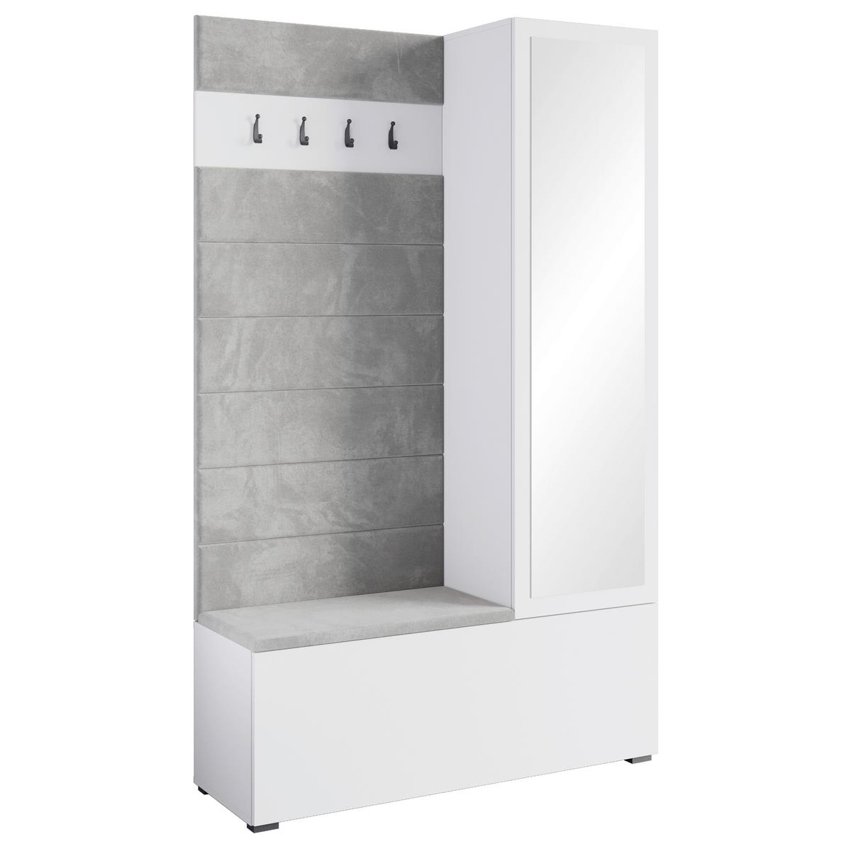 GARDEROBE GARDEROBE TEJO II - Weiss Hochglanz/Weiss, Design, Holzwerkstoff (115/192/37,5cm) - Livetastic