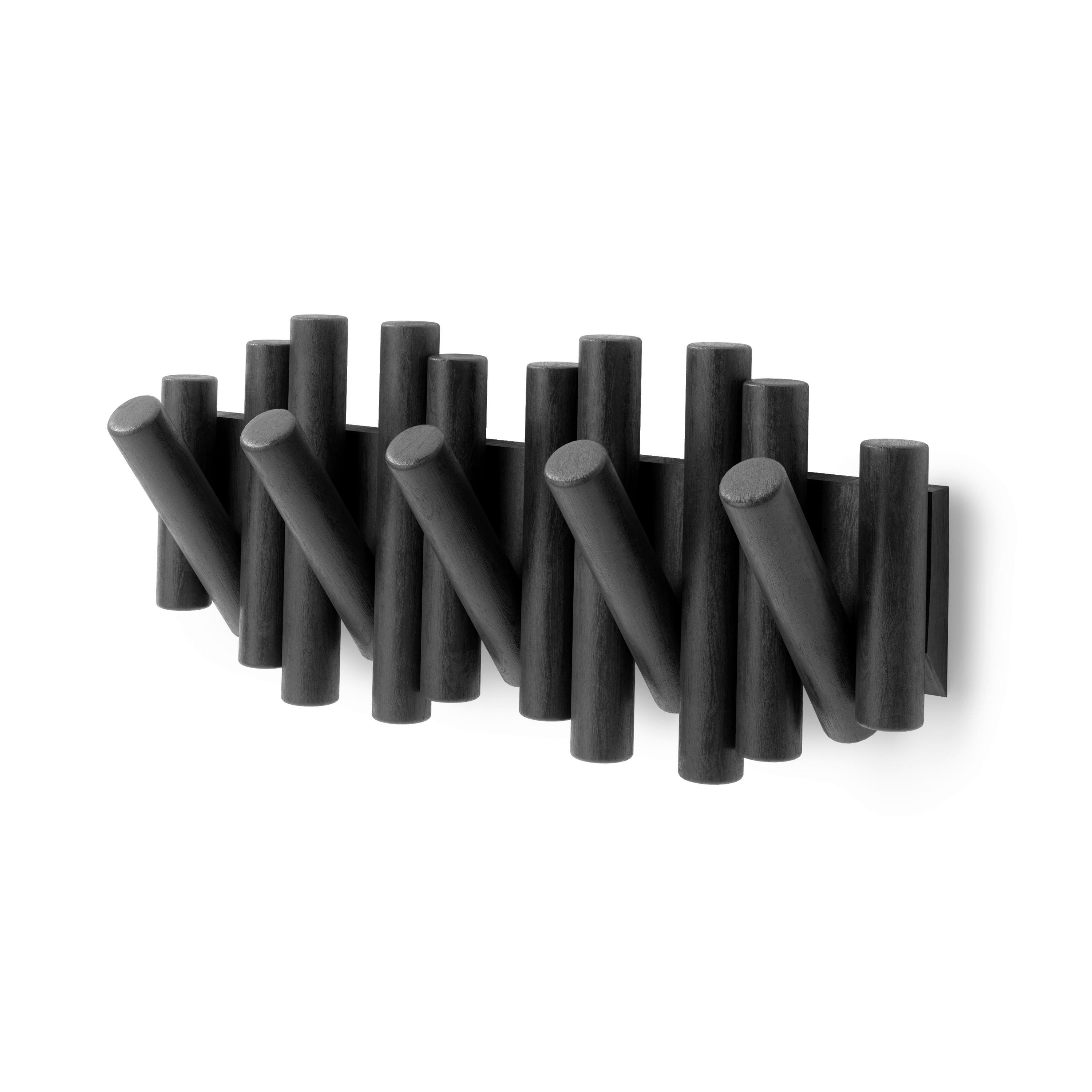 Hakenleiste Holly Schwarz - Schwarz, MODERN, Holz (38/17/4cm) - Mömax