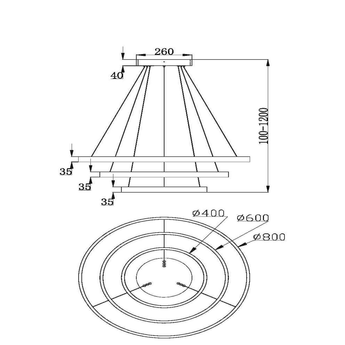 Pendelleuchte Rim Messingfarben max. 115 Watt - Messingfarben, Basics, Metall (80/100/80cm) - MAYTONI