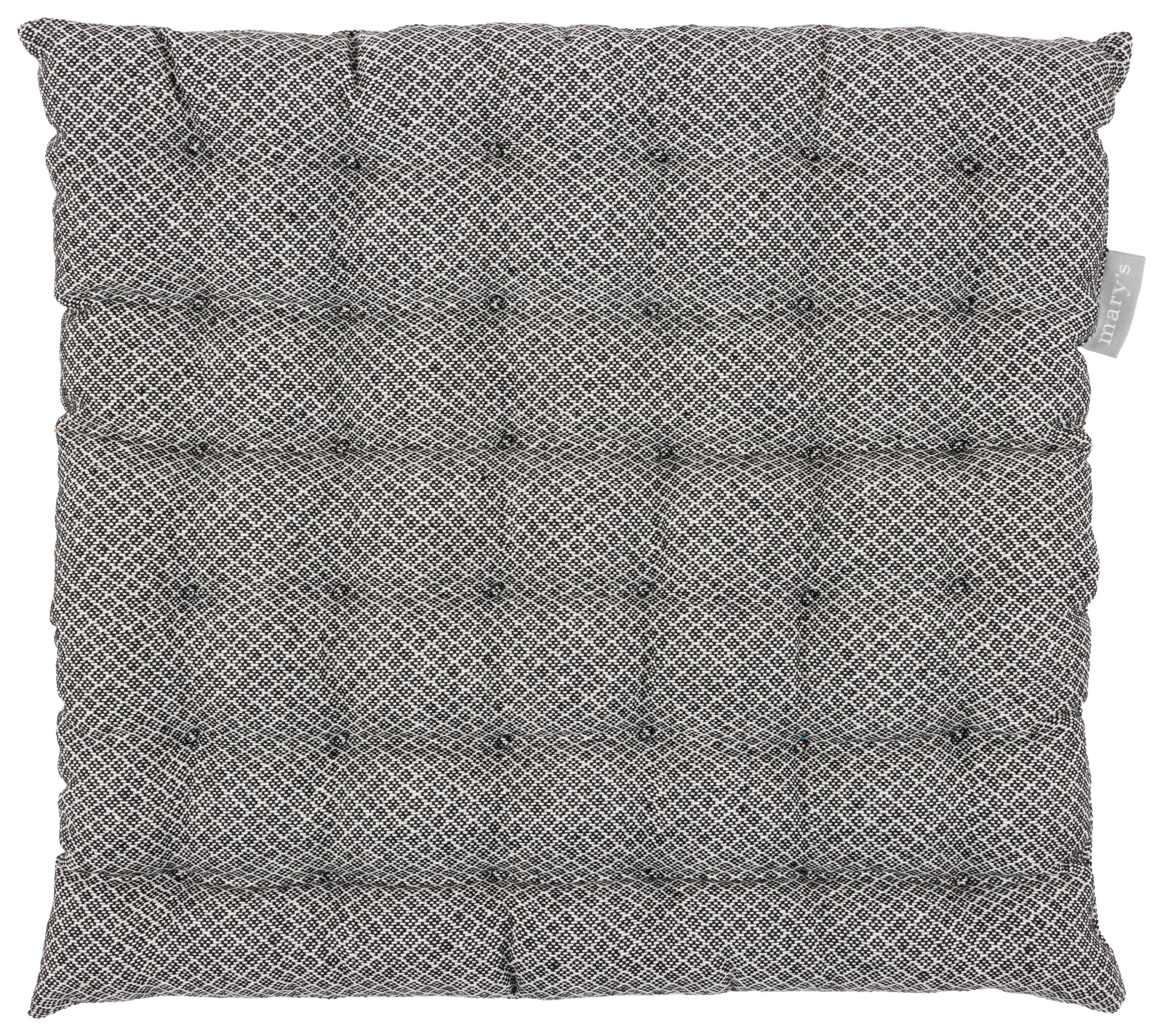 Sitzkissen Dobby Schwarz ca. 38x38cm - Schwarz, Textil (38/38/4cm) - Mömax