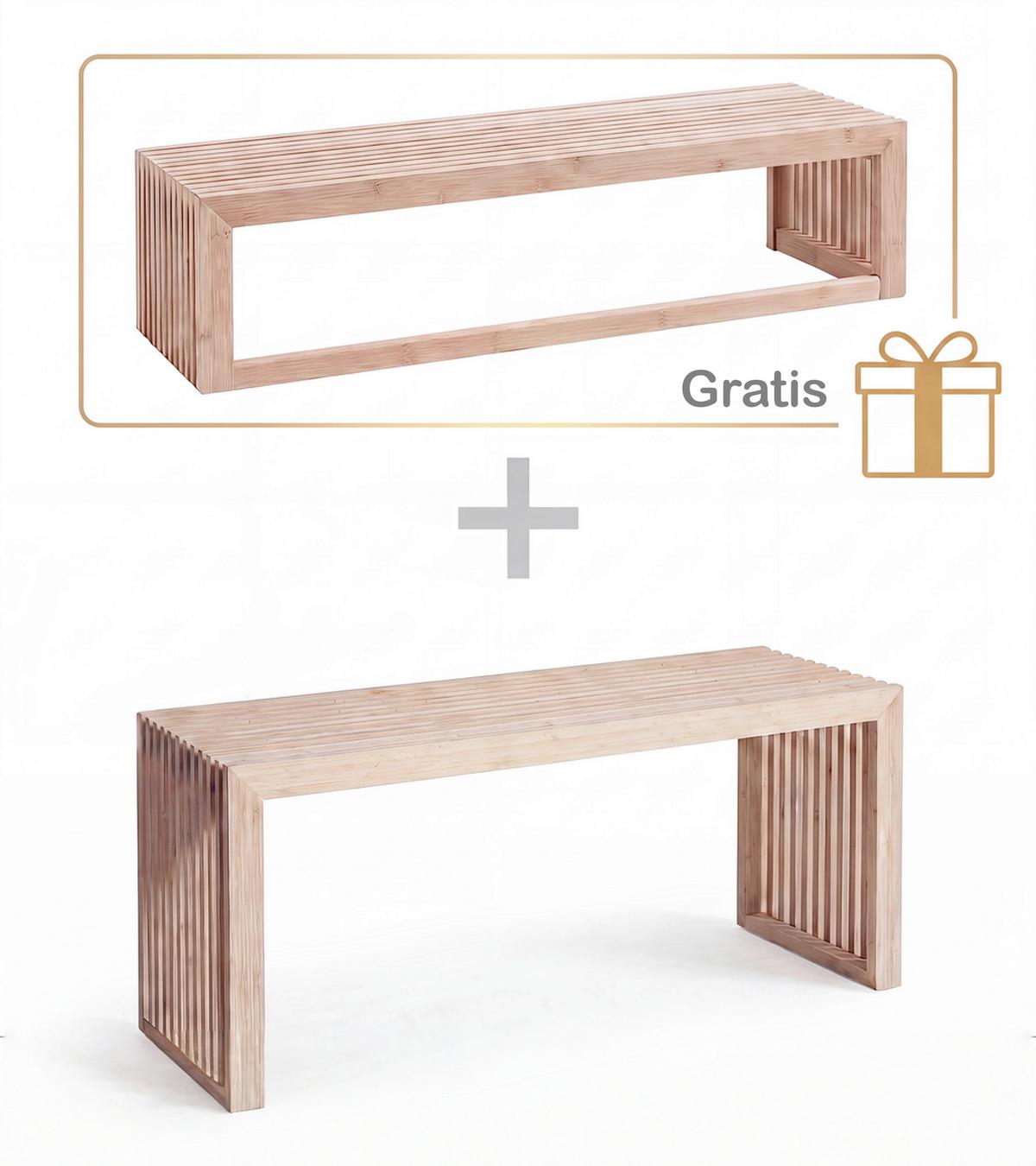Garderobe Rib Multifunction - Naturfarben, Design, Holz (104/35/43cm) - Livetastic