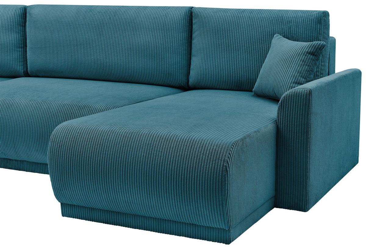 Coltar KIM U - turcoaz, Modern, lemn (146/313/160cm) - Modern Living