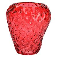 Vase Erdbeere aus Glas Rot - Rot, Basics, Glas (15/16/15cm)