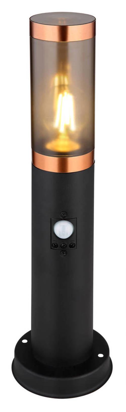 Außenleuchte Boston max. 15 Watt - Schwarz/Grau, Design, Kunststoff/Metall (12,7/45cm) - Globo