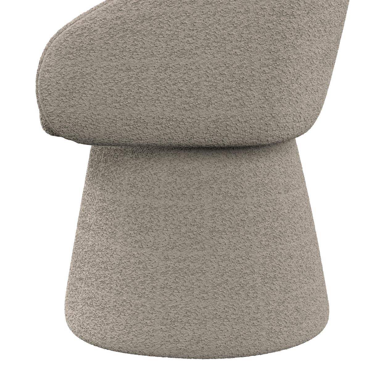 Armlehnstuhl Maia Grau Chenille Drehbar Gepolstert - Grau, MODERN, Textil/Metall (60/84,5/59cm) - Bessagi Home