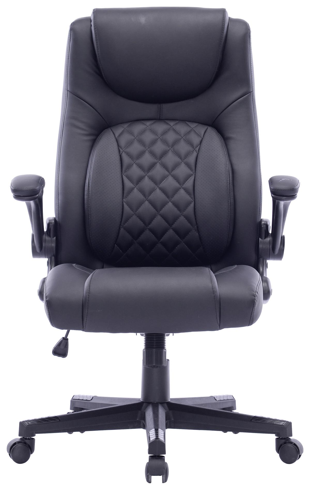 Chefsessel in Schwarz - Schwarz/Grau, Konventionell, Kunststoff/Textil (65/113-123/64cm) - Premium Living